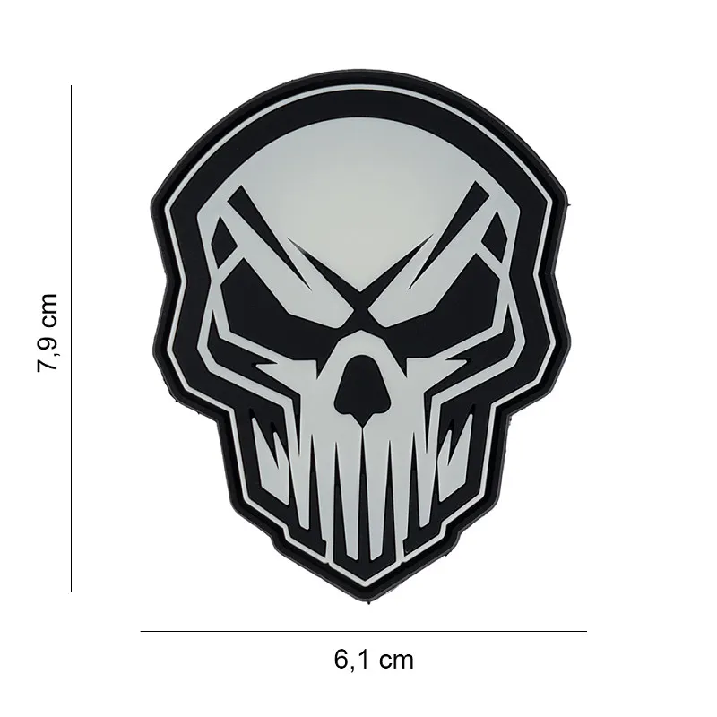 Patch 3D PVC Angry Glow Skull