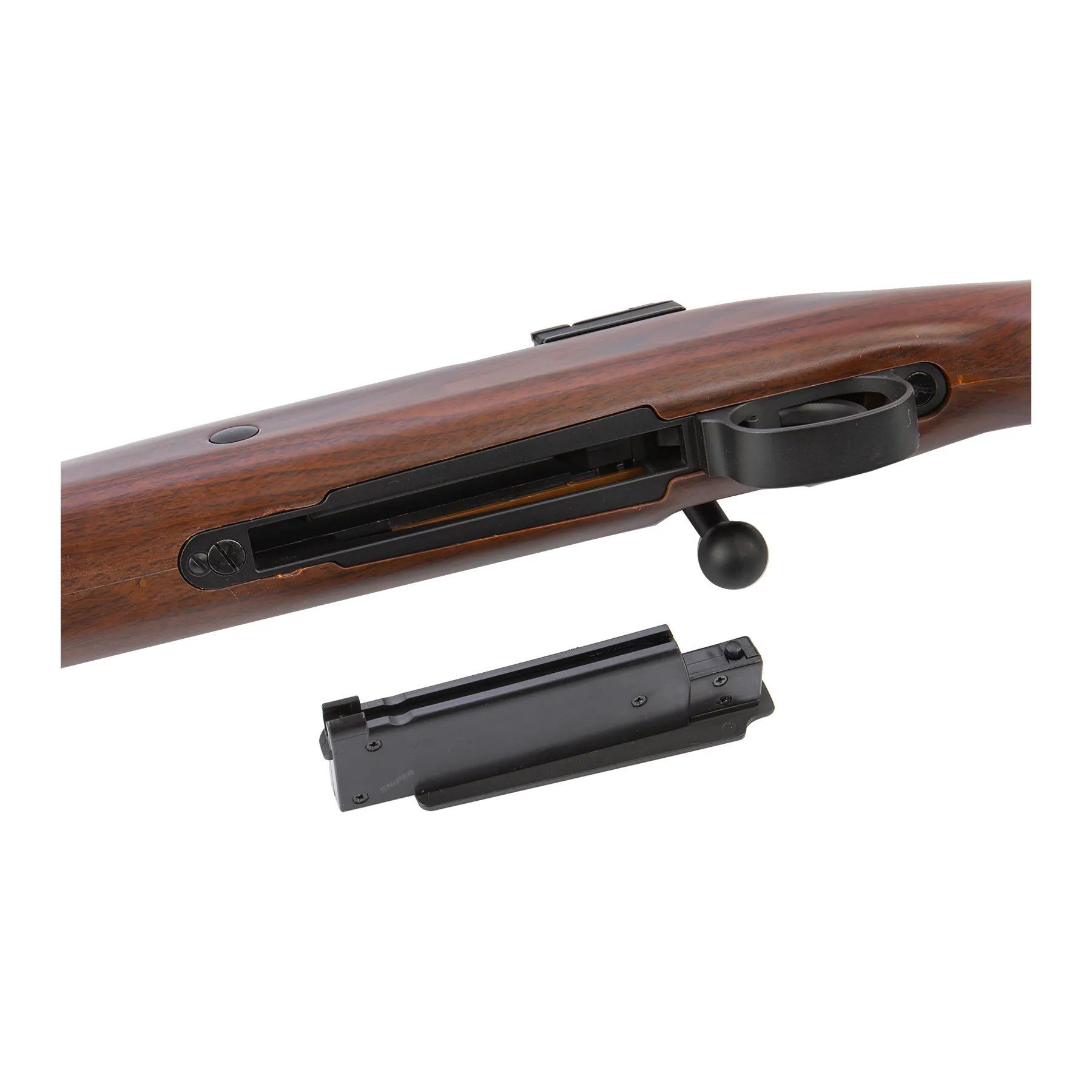 Kar98K Spring Sniper Rifle, Holz-Look Version Kar98K Spring Scharfschützengewehr & Scope, Holz-Look