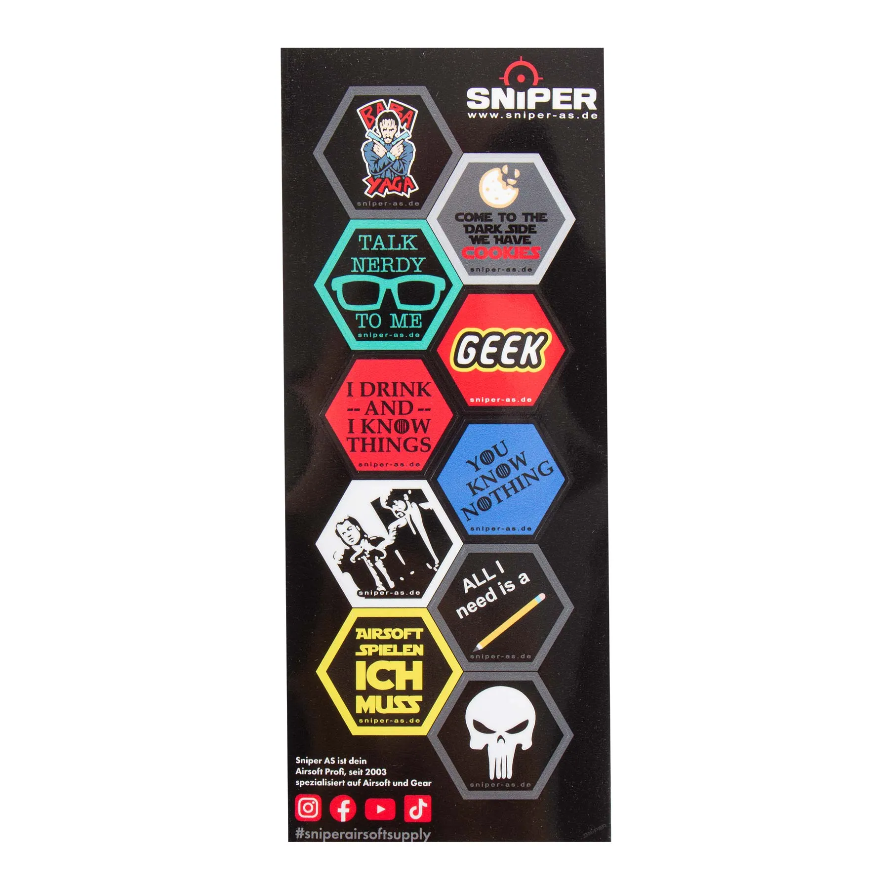 Aufkleber Set, Vinyl Hex Decals, Baba Yaga #1