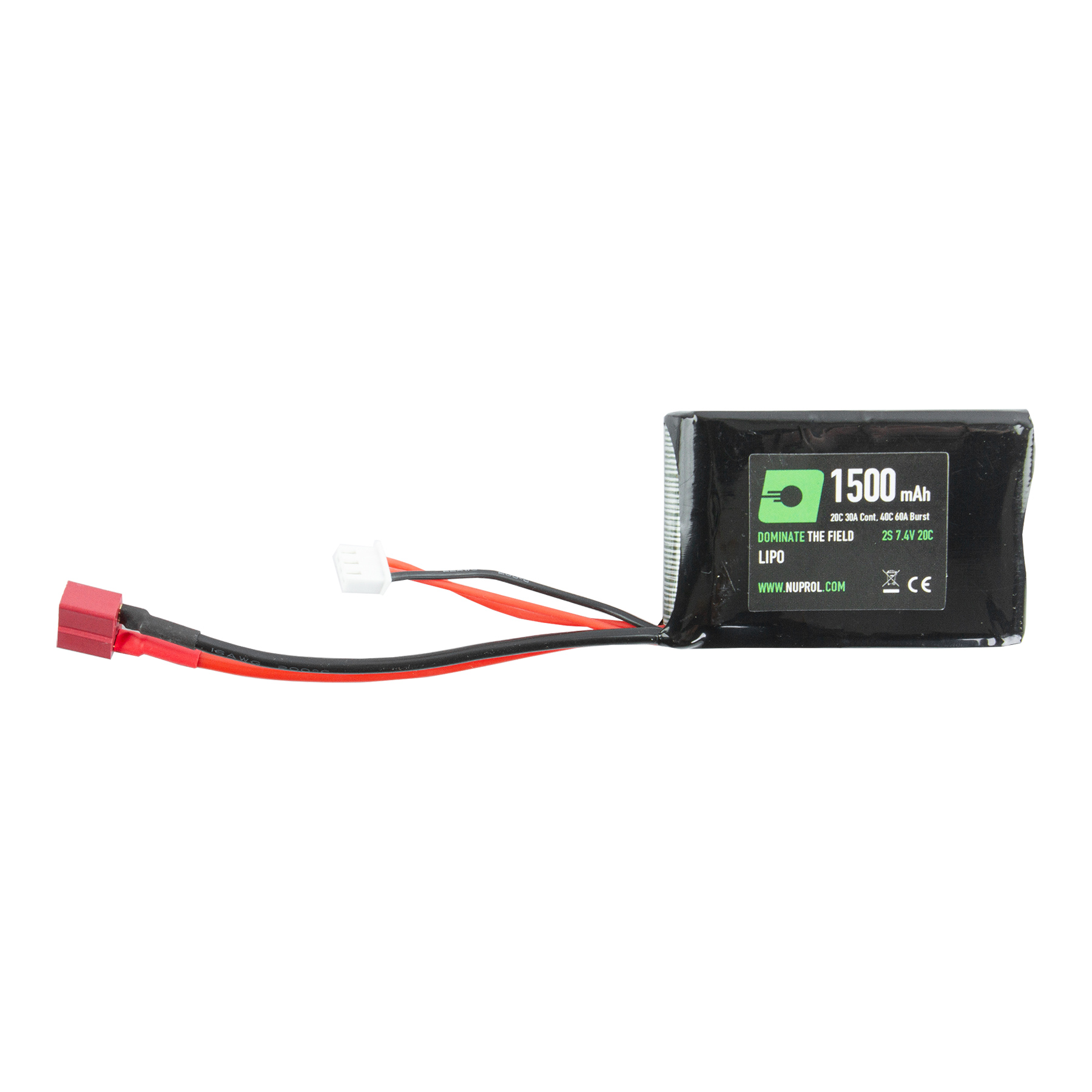 DEANS 7,4V 1500mAh 20C LiPo Akku, 1 Stick PEQ