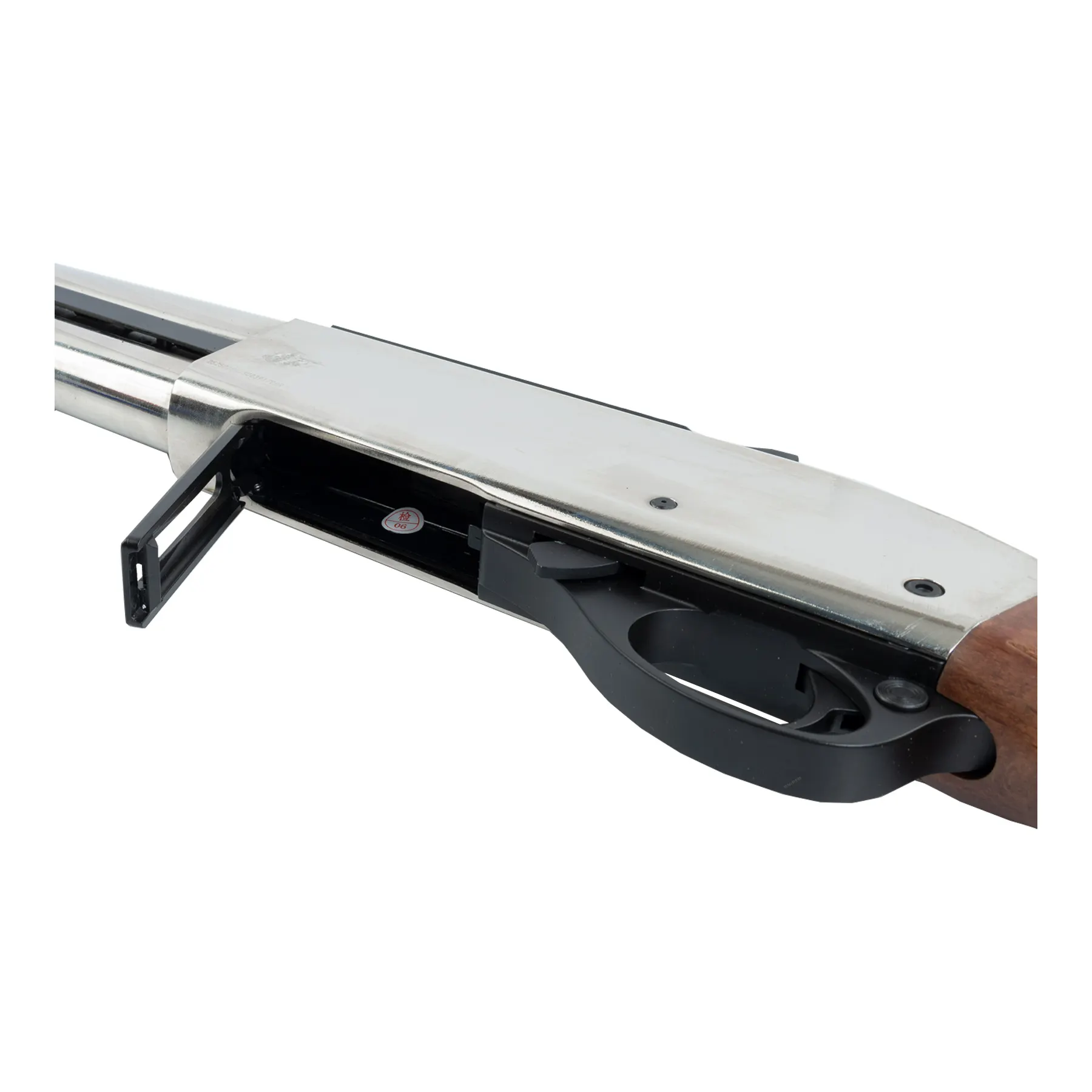 M870 AR Tri-Shot Gas Action Shotgun, Real Wood Silver