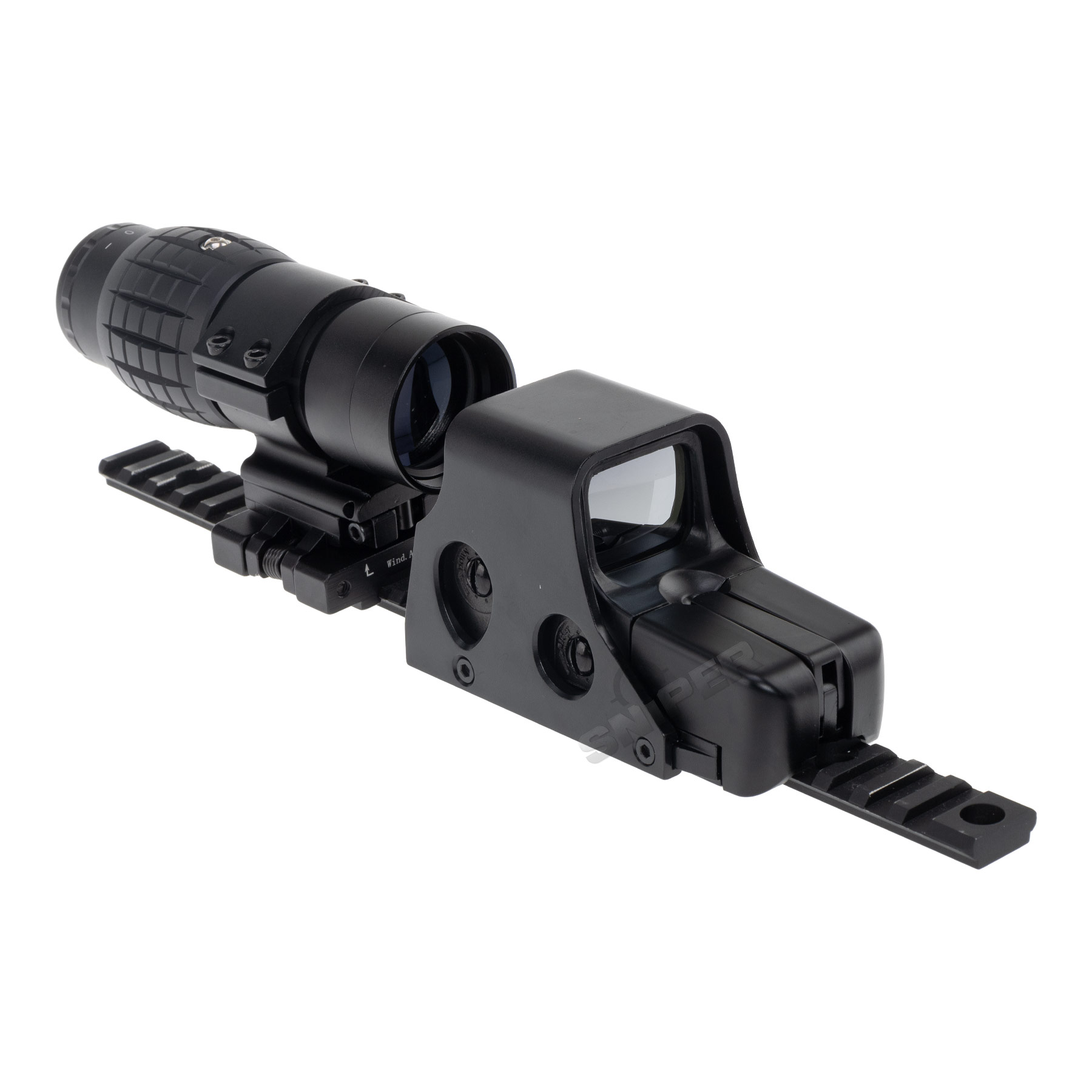 Reapo R551 Holo Red Dot Visier w/ 3x Magnifier, Black