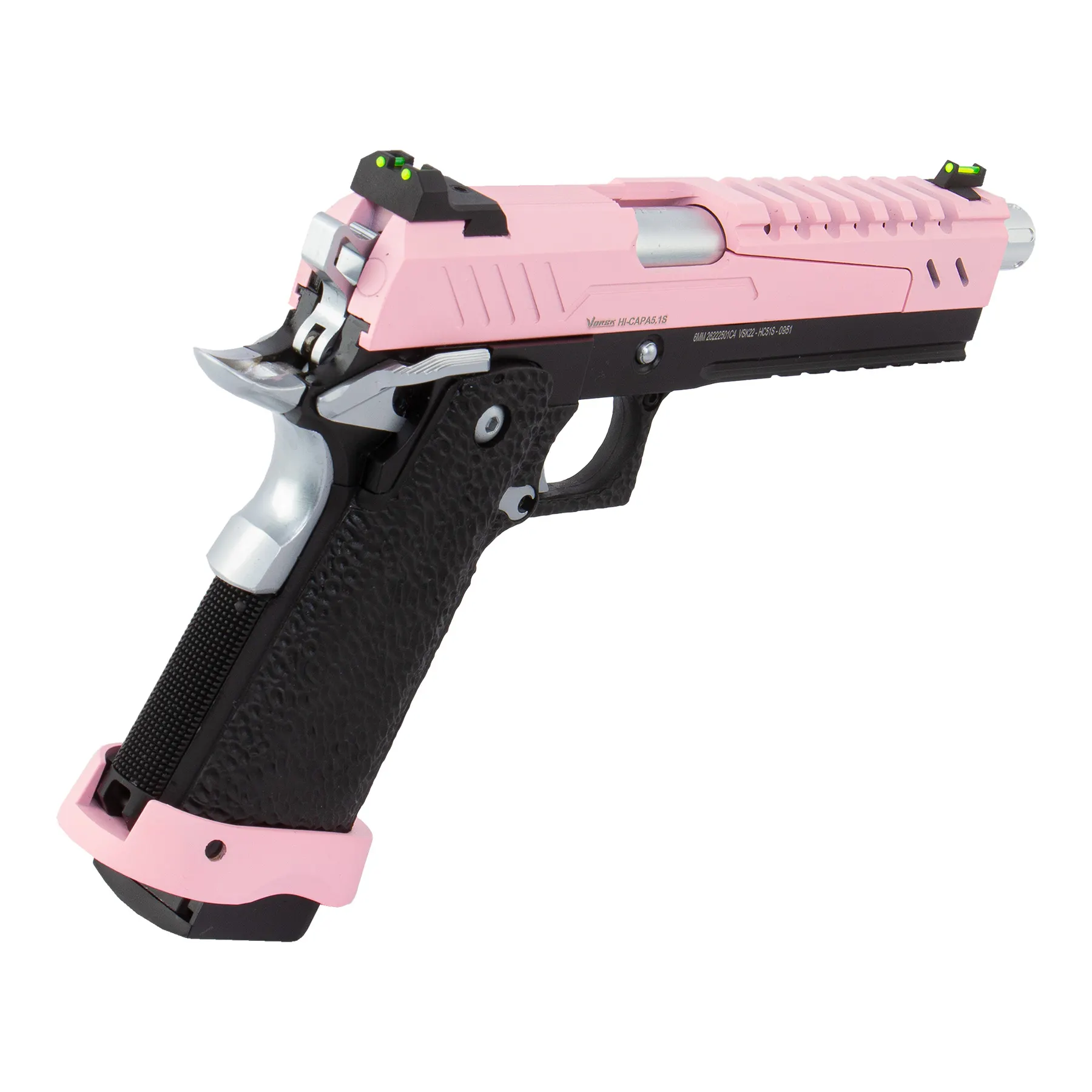 Vorsk Hi-Capa 5.1 Split Slide, Pink/Black, GBB Vorsk Hi-Capa 5.1 Split Slide, Pink/Black, GBB