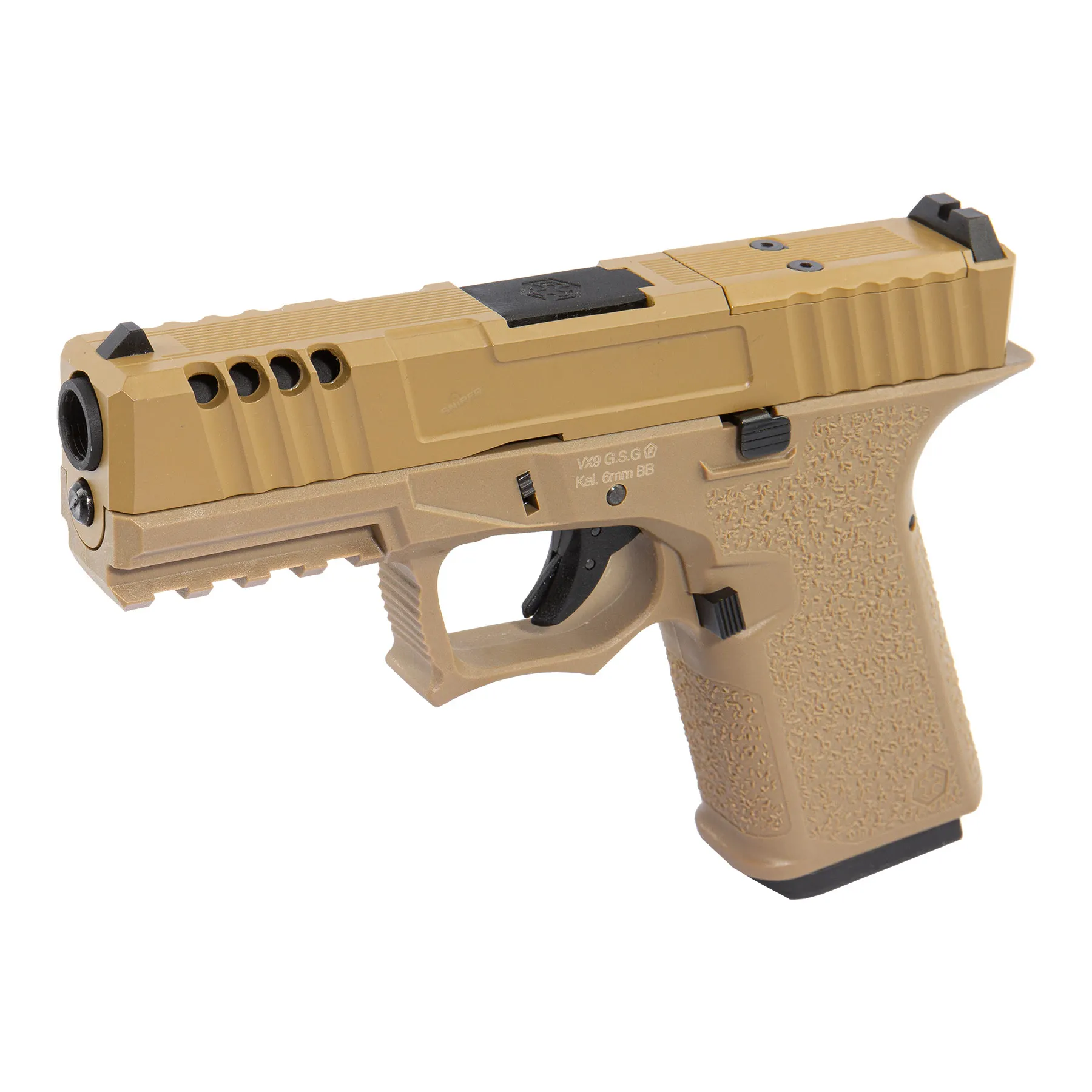 AW Custom VX9 Mod.1 Precut GBB Softair Pistole, FDE