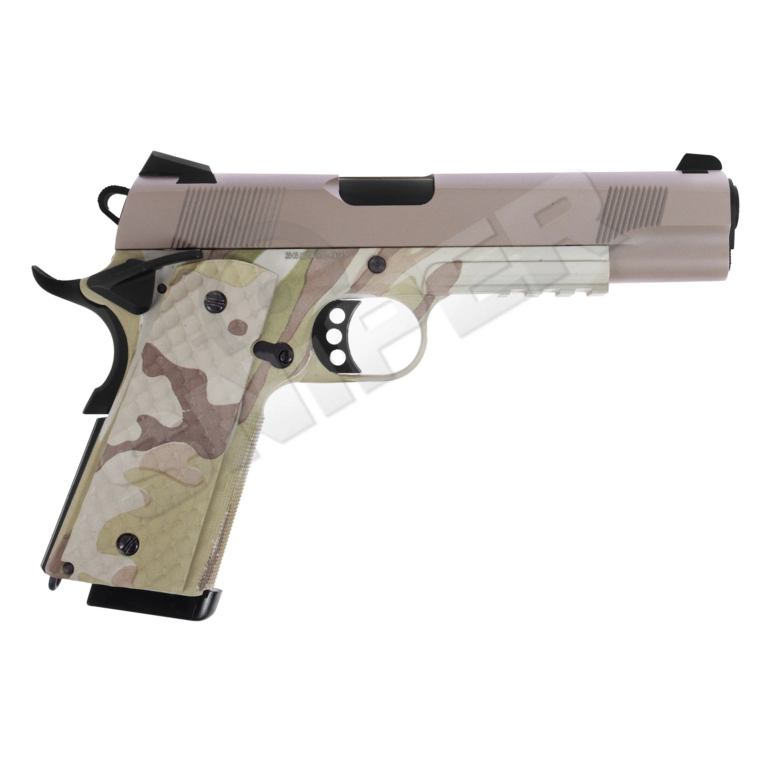 Raven 1911 MEU Railed GBB, Camo/Tan Raven 1911 MEU Railed GBB, Camo/Tan