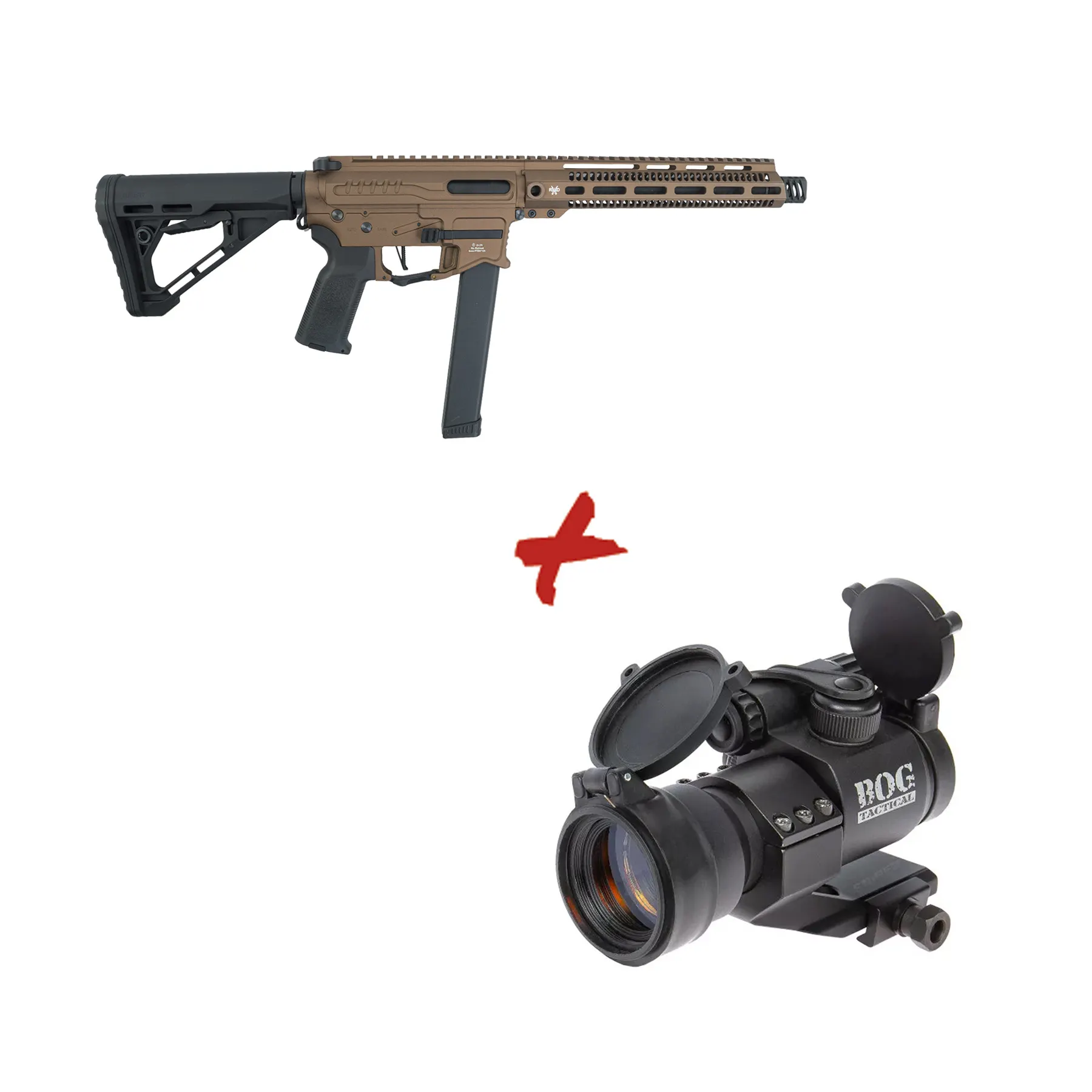 Limited Edition Zion Arms PW9 M-Lok 10" (S)AEG w/Free Red Dot, Chocolate