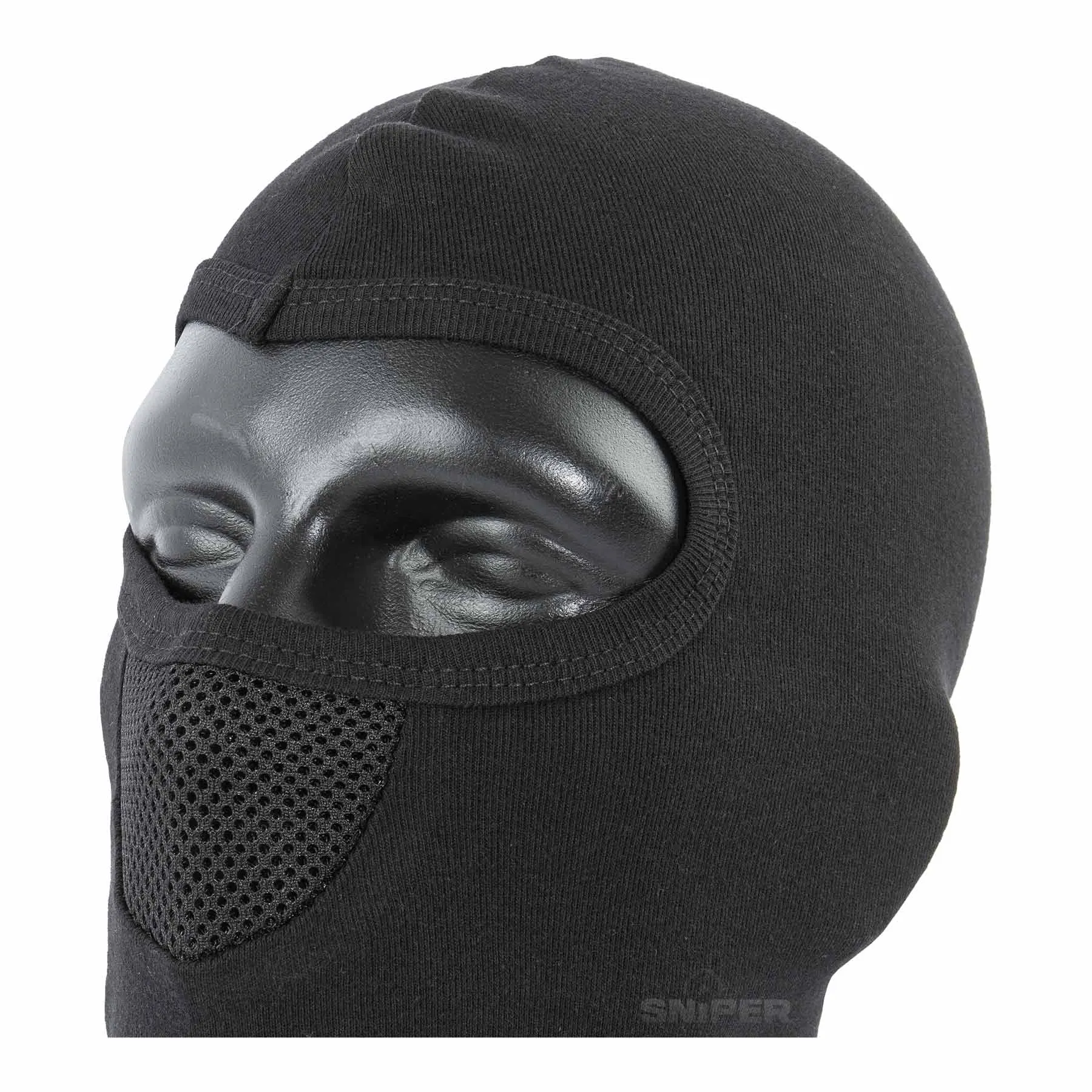 Balaclava mit Netzeinsatz, Schwarz Balaclava mit Netzeinsatz, Schwarz