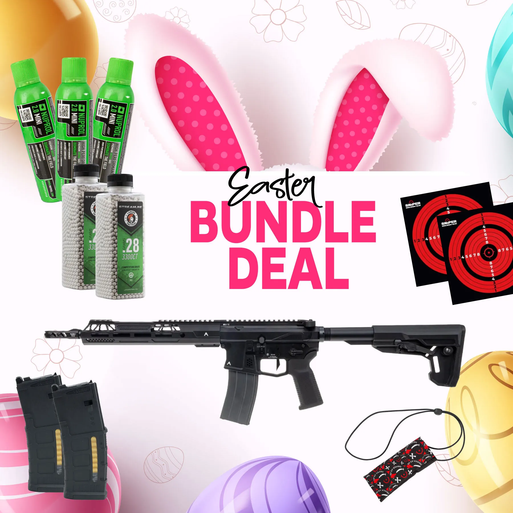 Easter Bundle - Double Eagle Aeroknox GBB MWS Rifle 10,5", Black