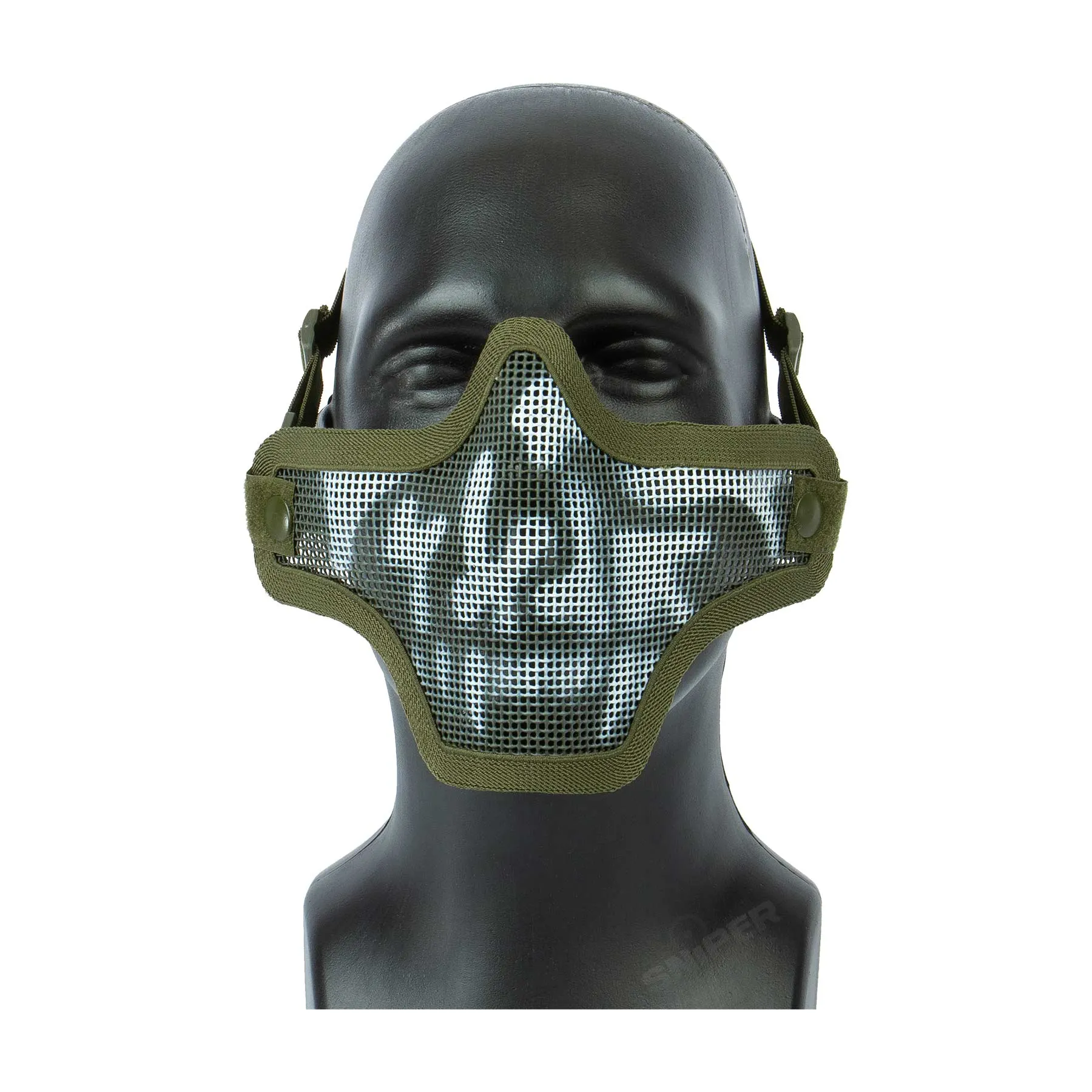 Mesh Lower Face Shield Skull, Green