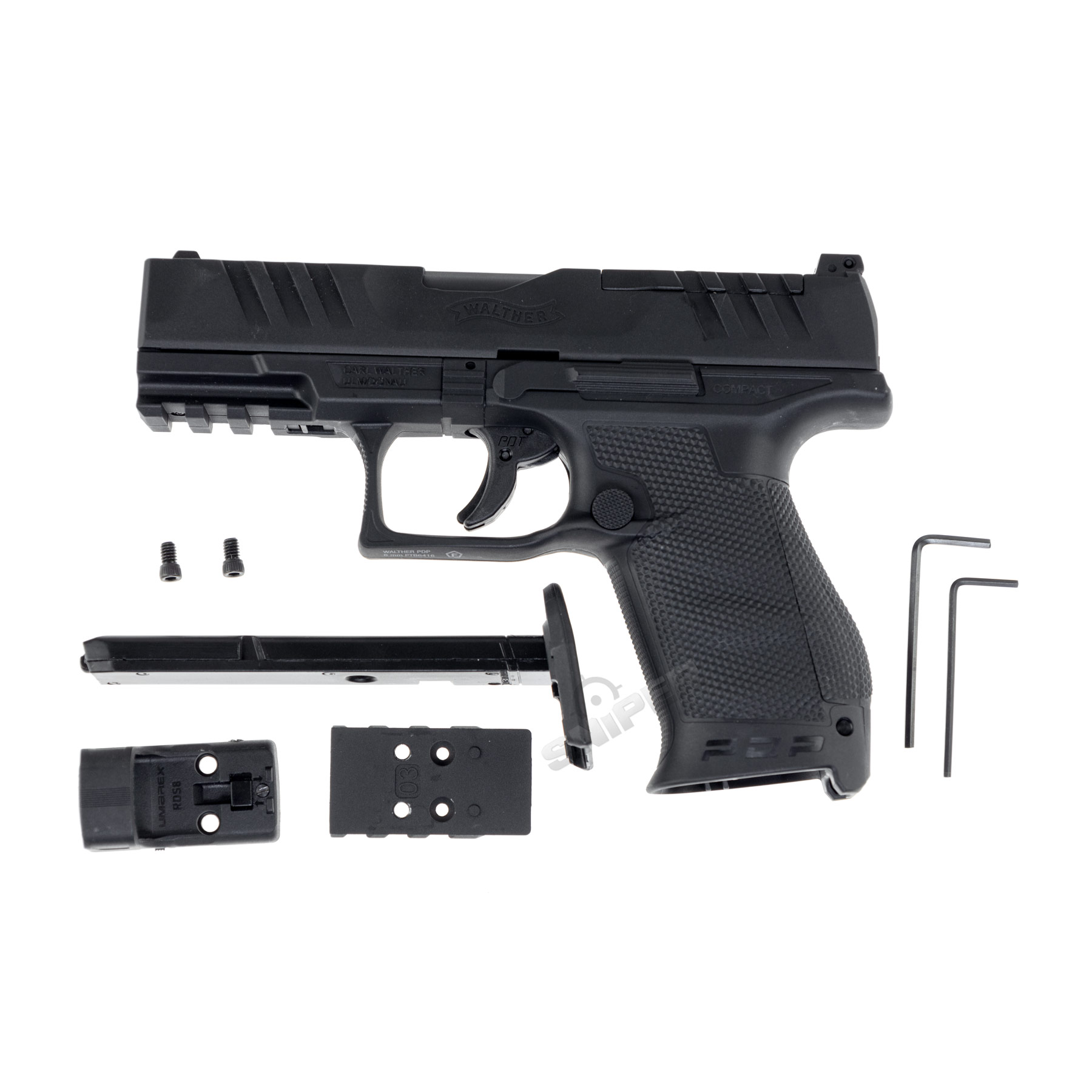 Walther PDP Compact 4" w/ Red Dot Visier NBB Co2 Softair Pistole, Black