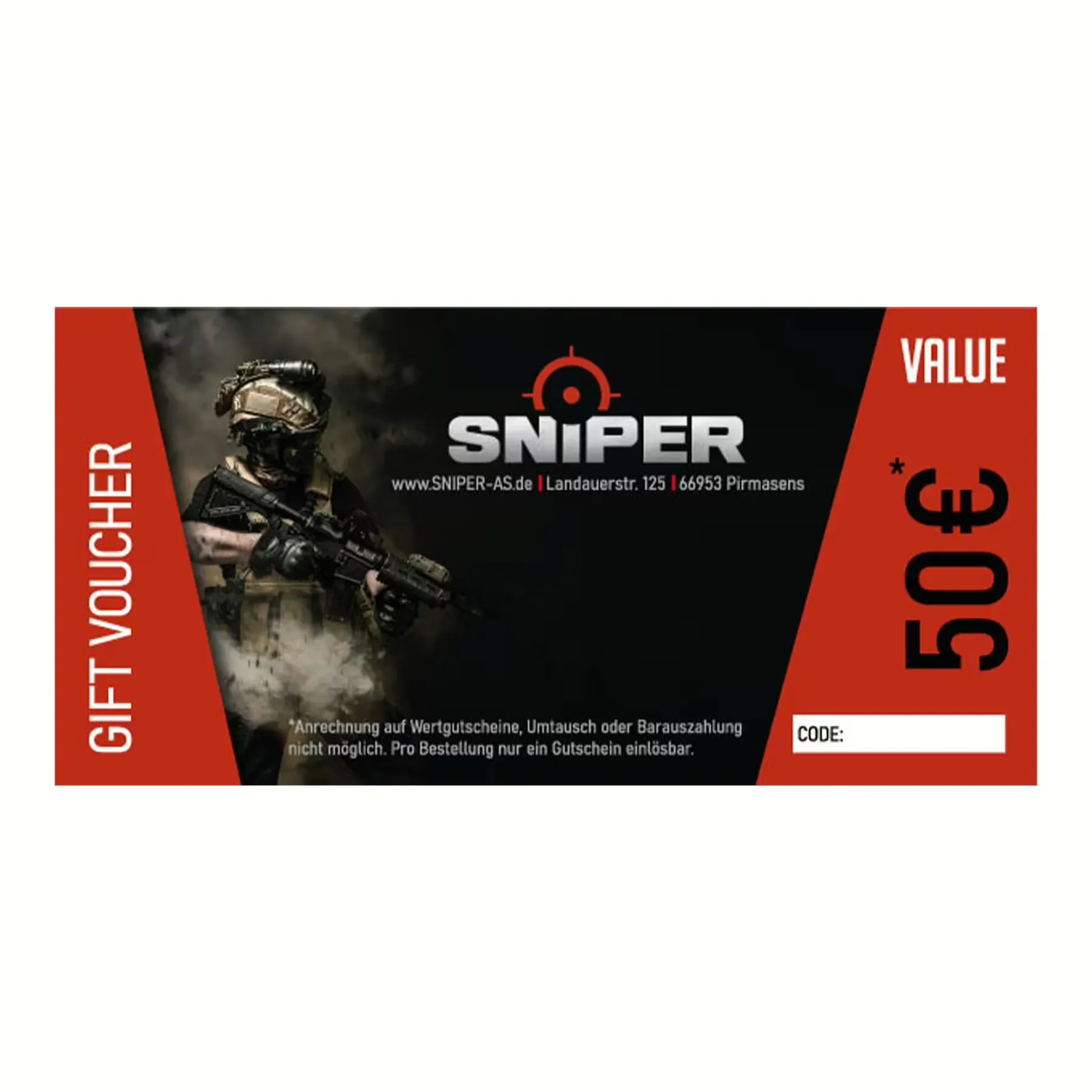 Sniper Gutschein, digital Sniper Gutschein, digital