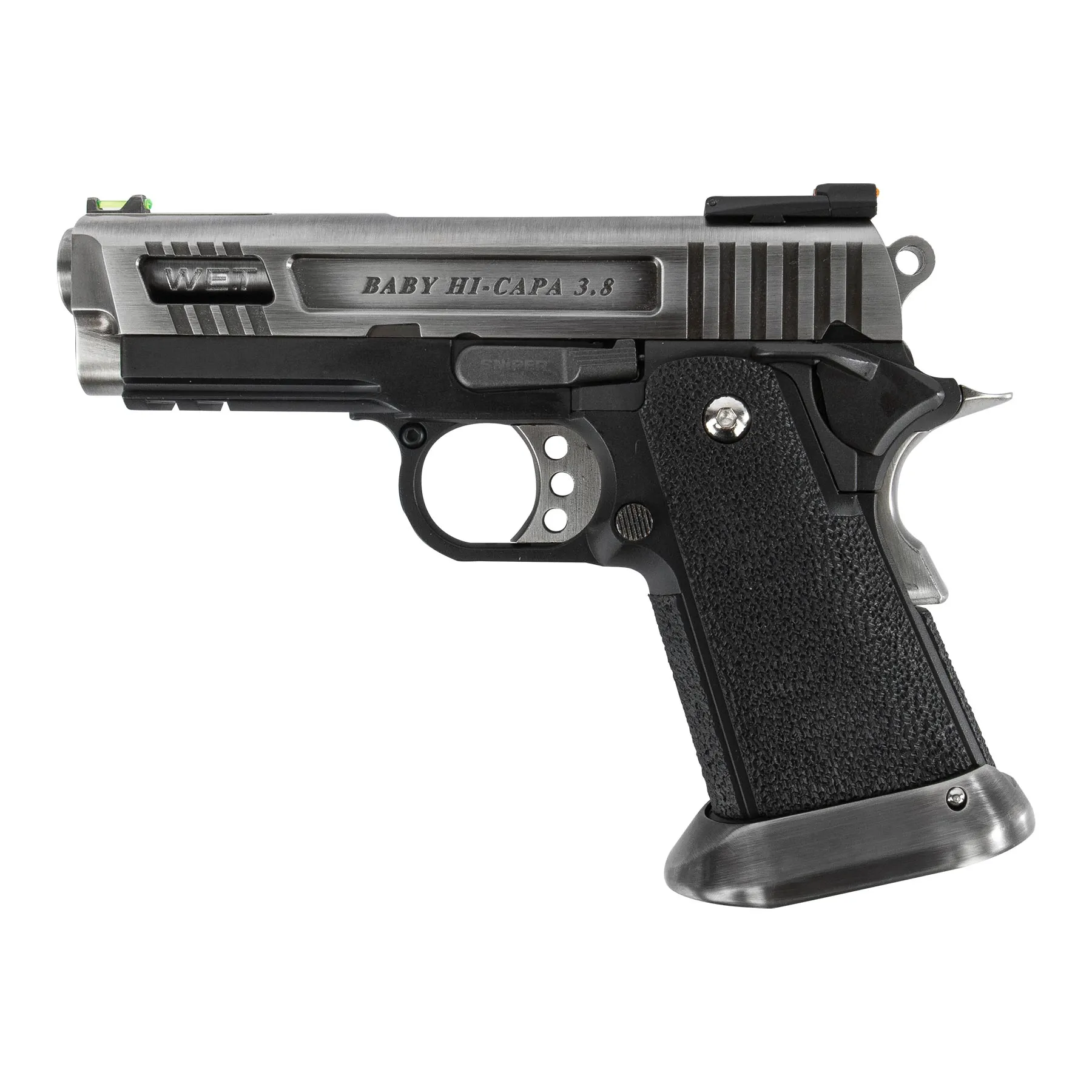 WE Hi-Capa 3.8 Force Full Metal Silver GBB Softair Pistole