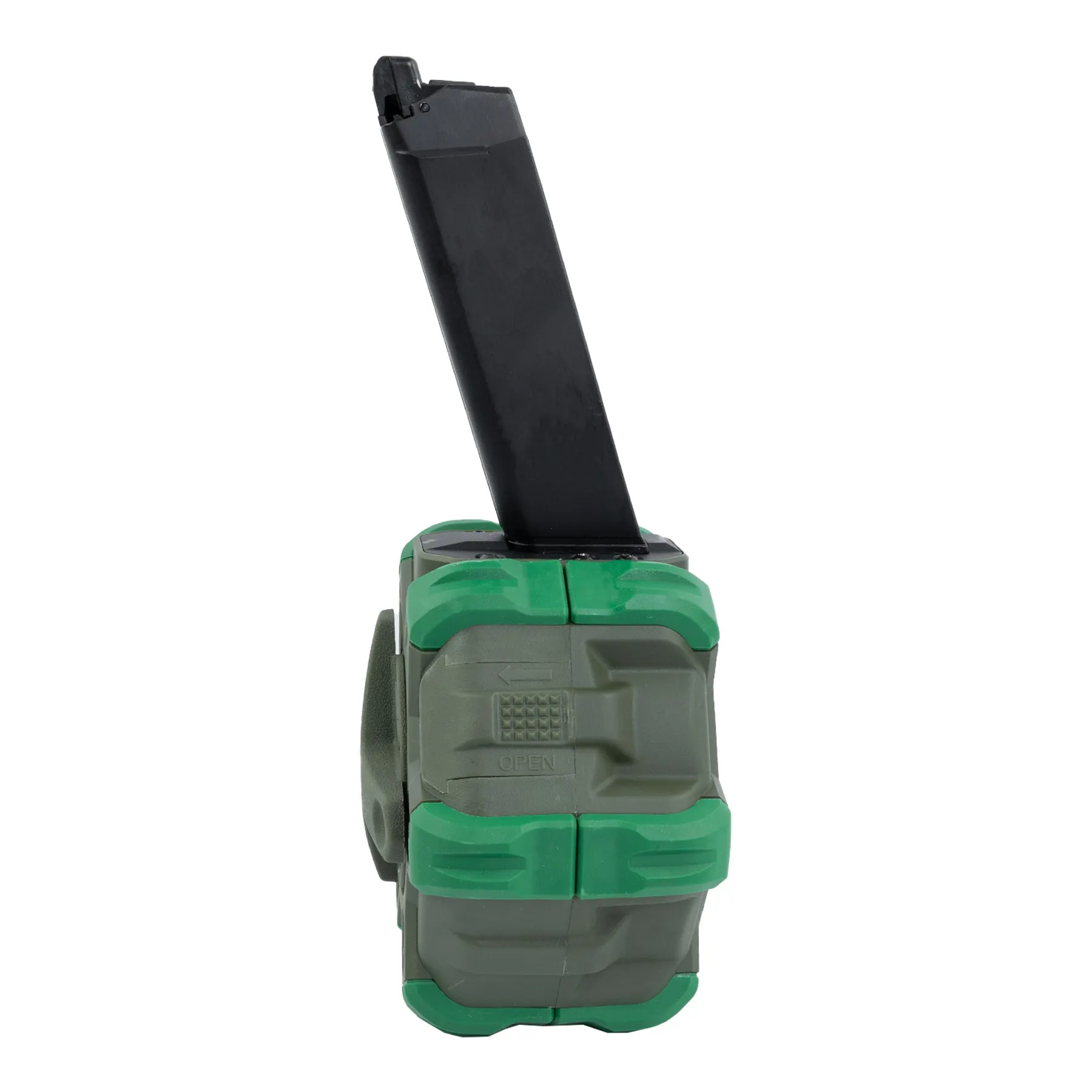 WE Gas Drum Magazin für G17/Galaxy Serie, 350rds, Green WE Gas Drum Magazin für G17/Galaxy Serie, 350rds, Green
