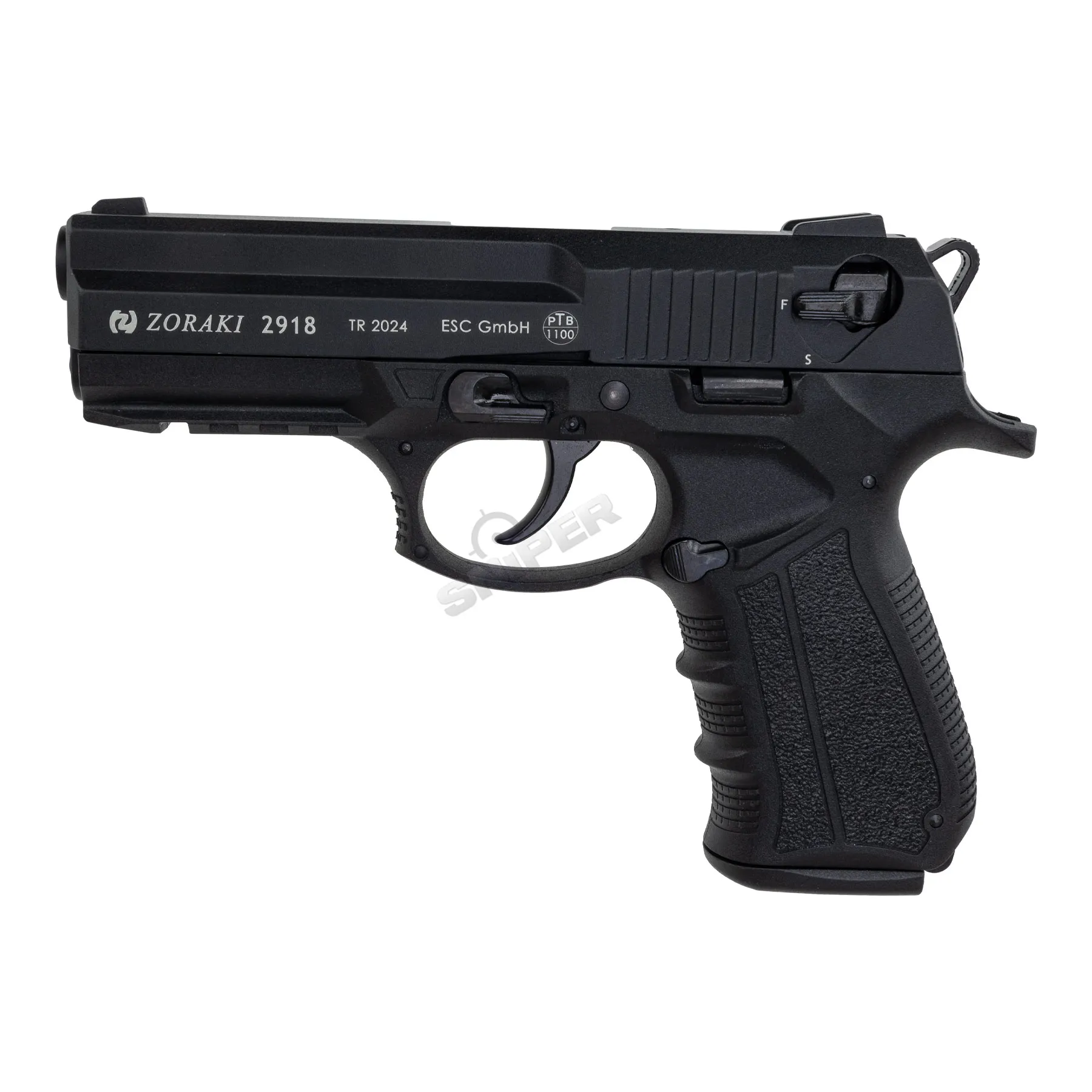 Zoraki 2-918 9mm P.A.K. Schreckschusspistole, Black Silvester Bundle #1 Zoraki 2-918 9mm P.A.K. Schreckschusspistole, Black