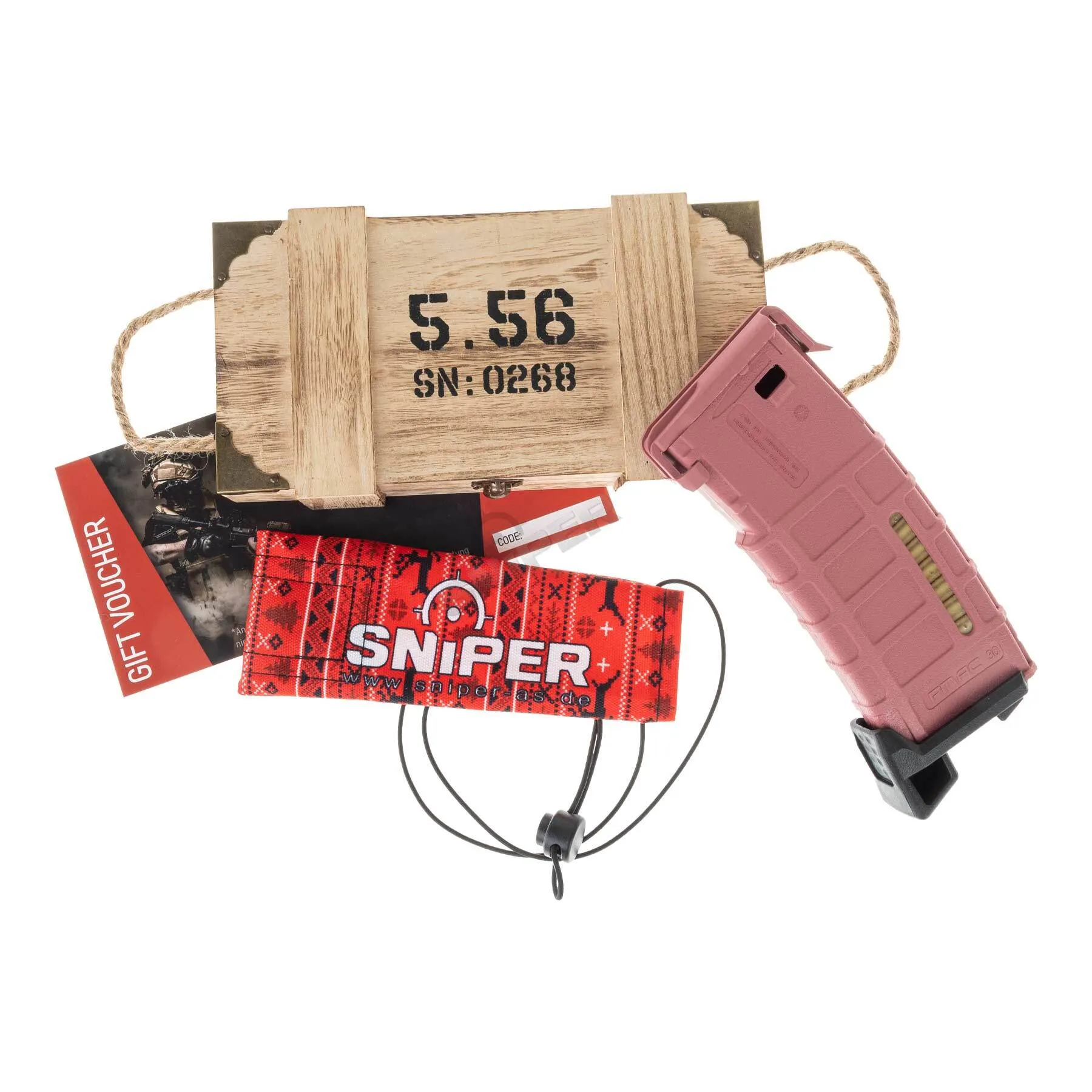 Christmas Box Deals - Sniper 50€ Gutschein & Laufsocke, Pink