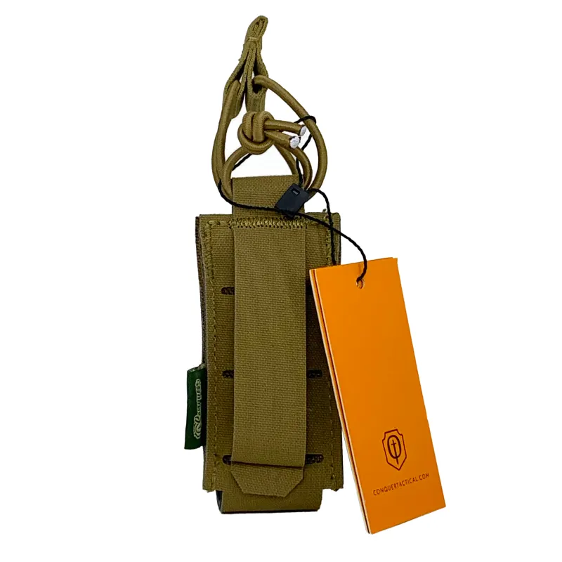 Conquer Laser-Cut Pistol Mag Pouch, Coyote