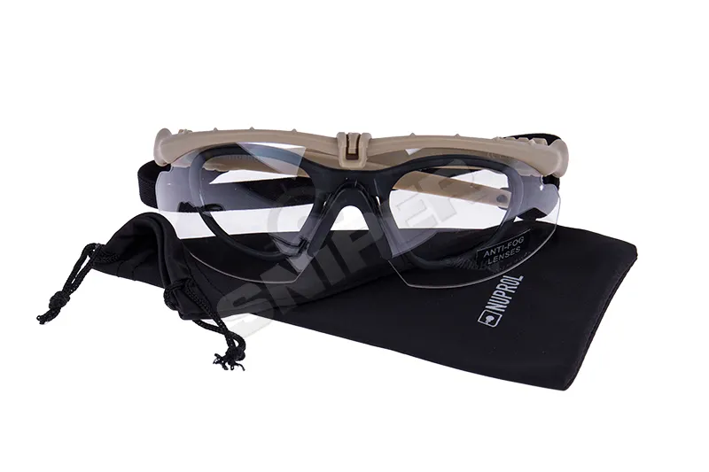 Battle Pro Schutzbrille Set Tan, Clear Lens Battle Pro Schutzbrille Set Tan, Clear Lens
