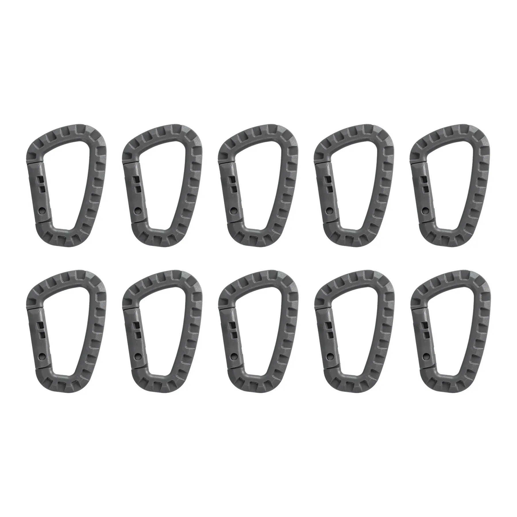 Karabinerhaken, 10er Set, Wolf Grey