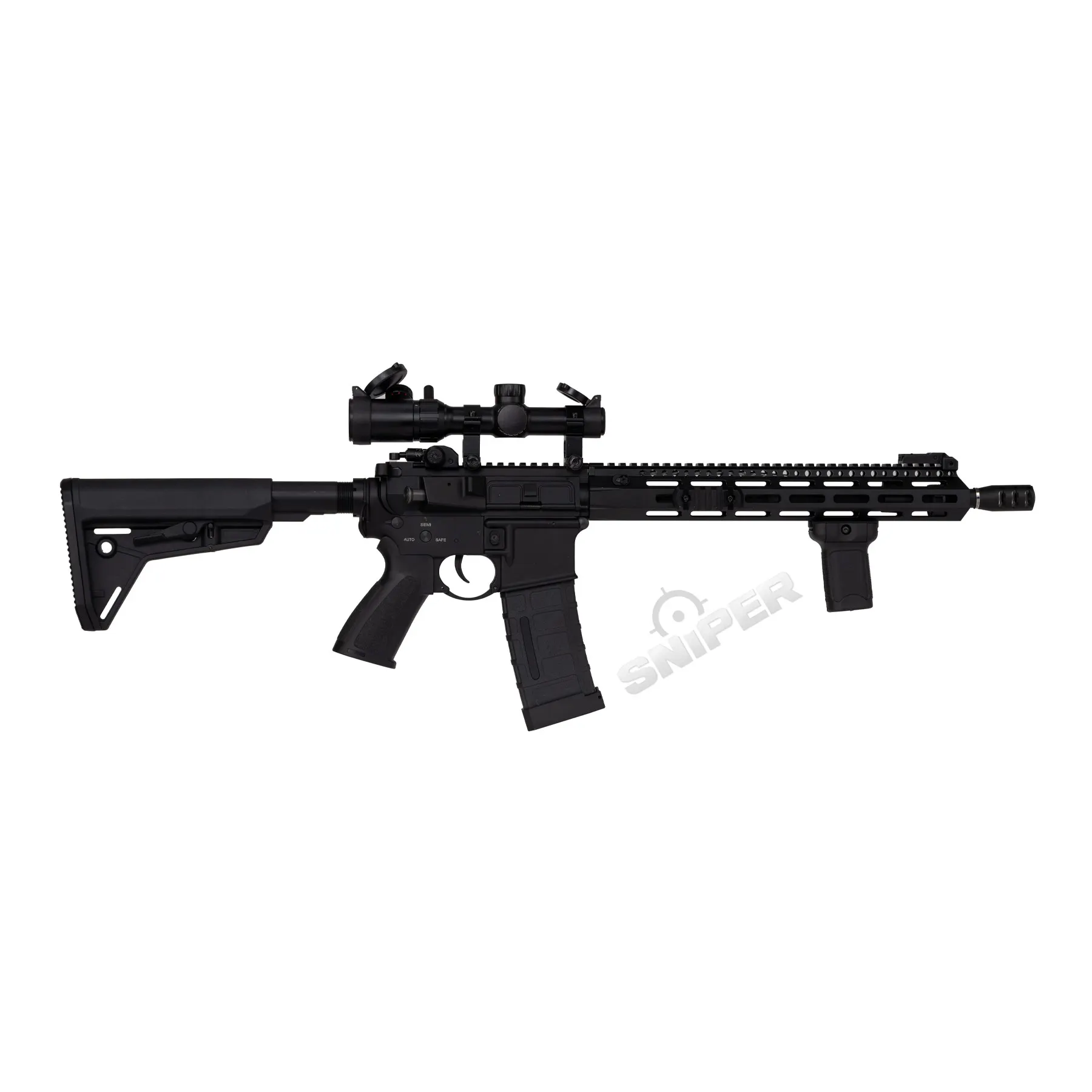 Double Bell Baba Yaga JW M4 w/ Scope (S)AEG, Black