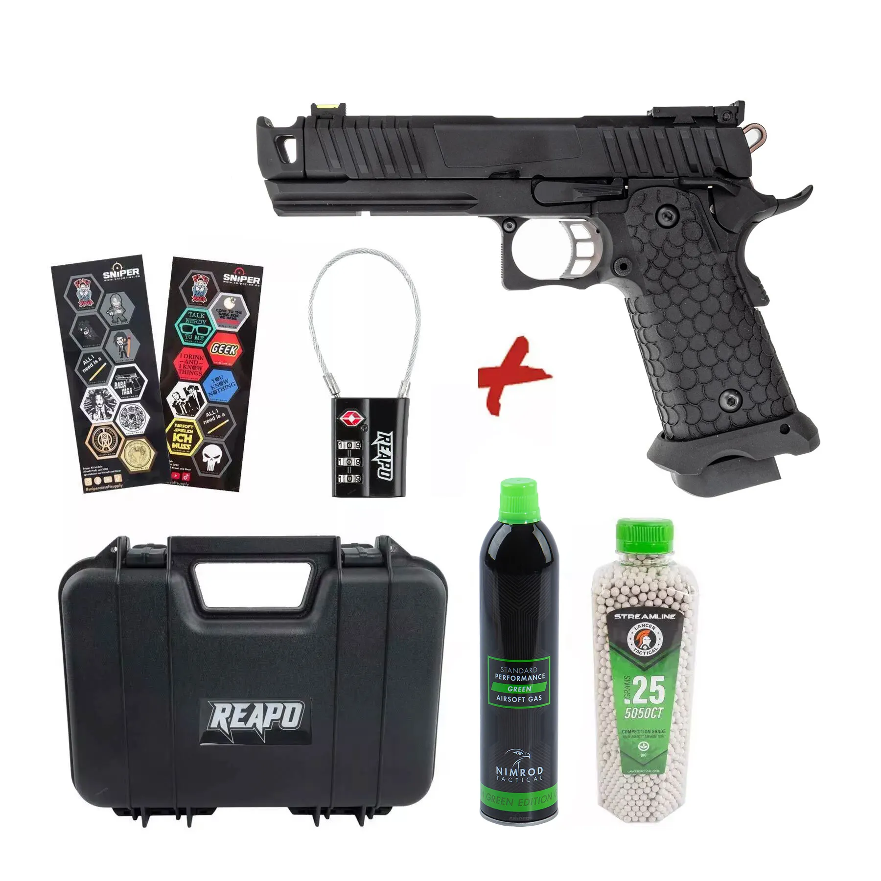 Bundle Deal #1 - Reapo Trokia MKII GBB Airsoft Pistole, Black