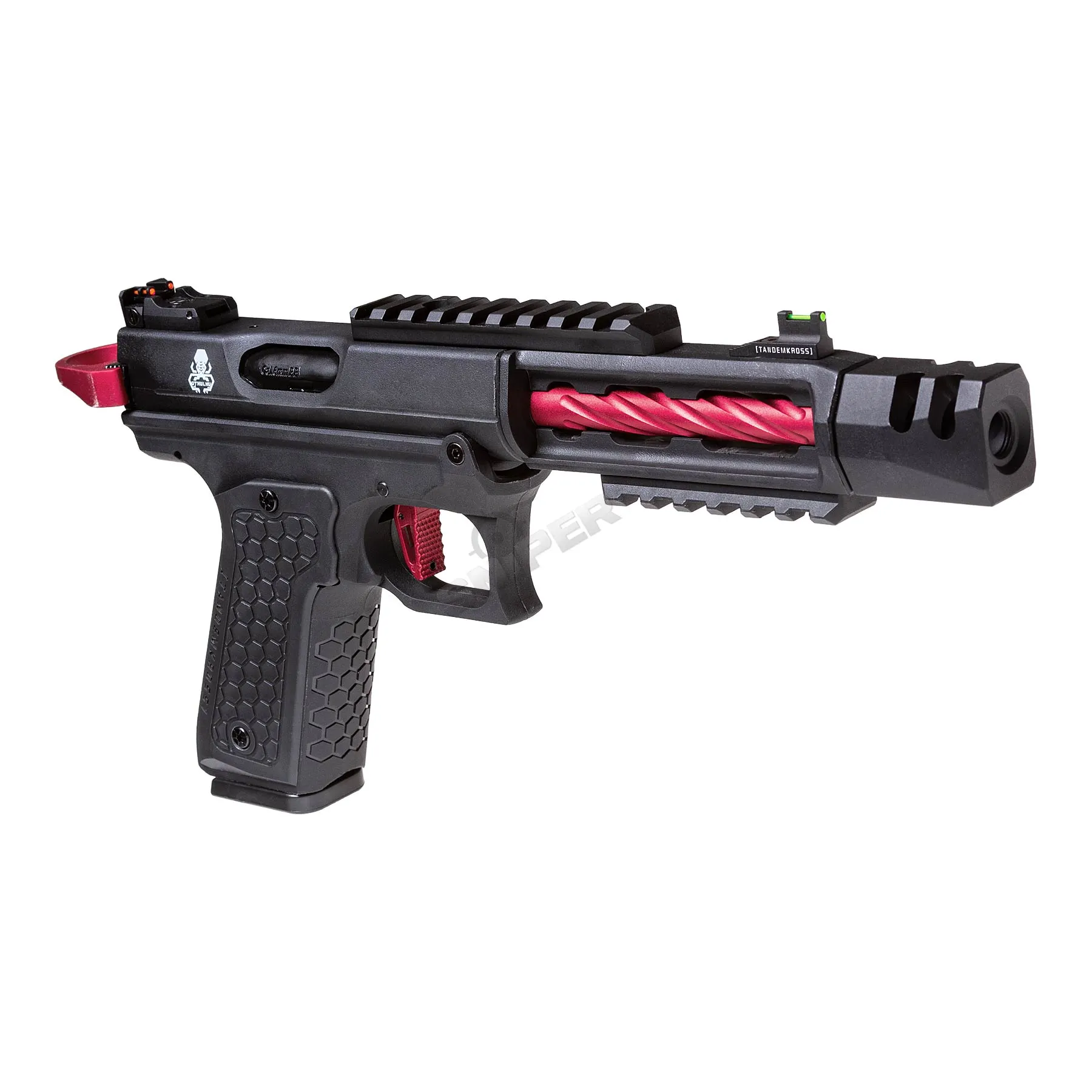 Lancer Tandemkross Cthulhu GBB Softair Pistole, Black/Red