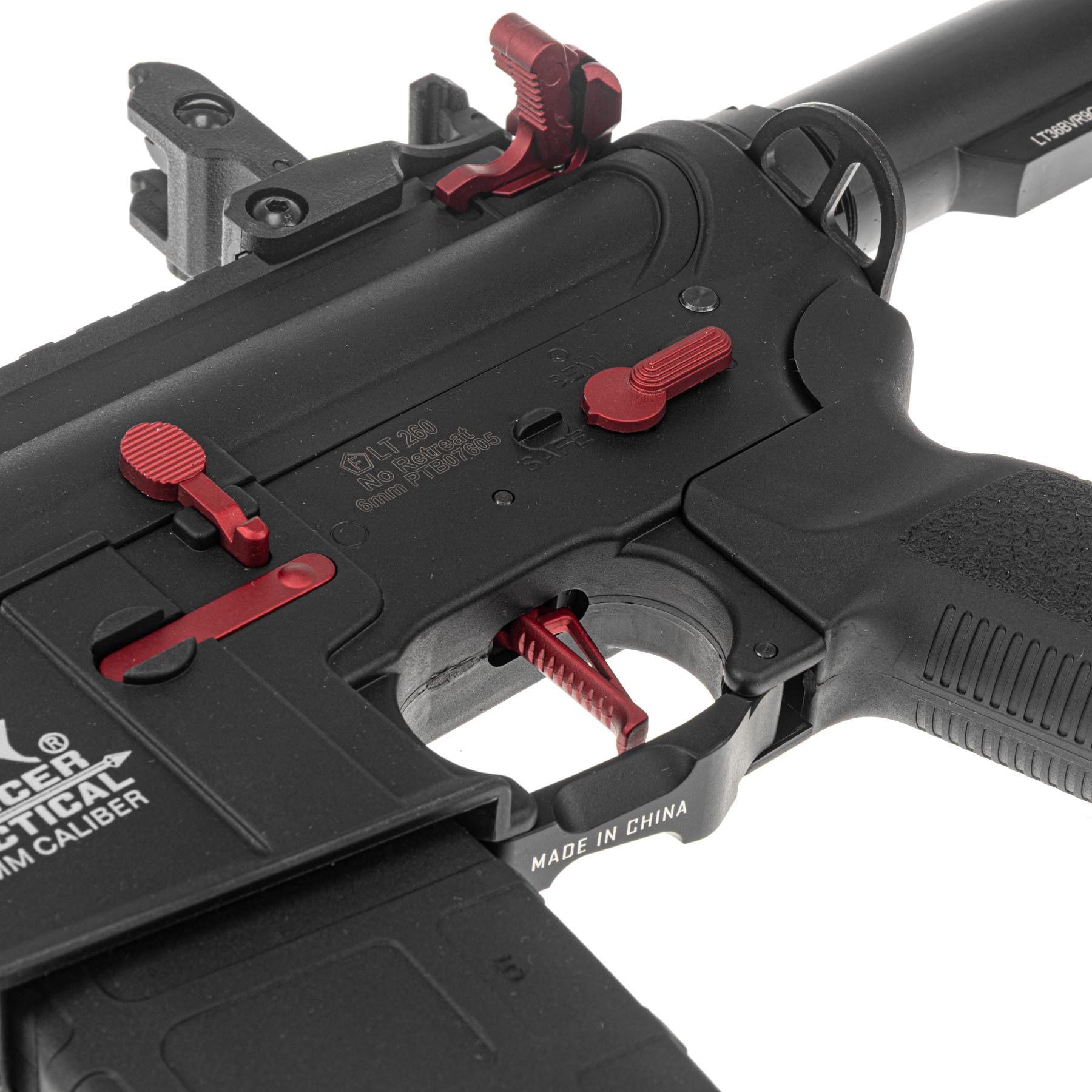 Lancer Archon Gen3 ETU M-Lok 9" M4 (S)AEG, Black/Red