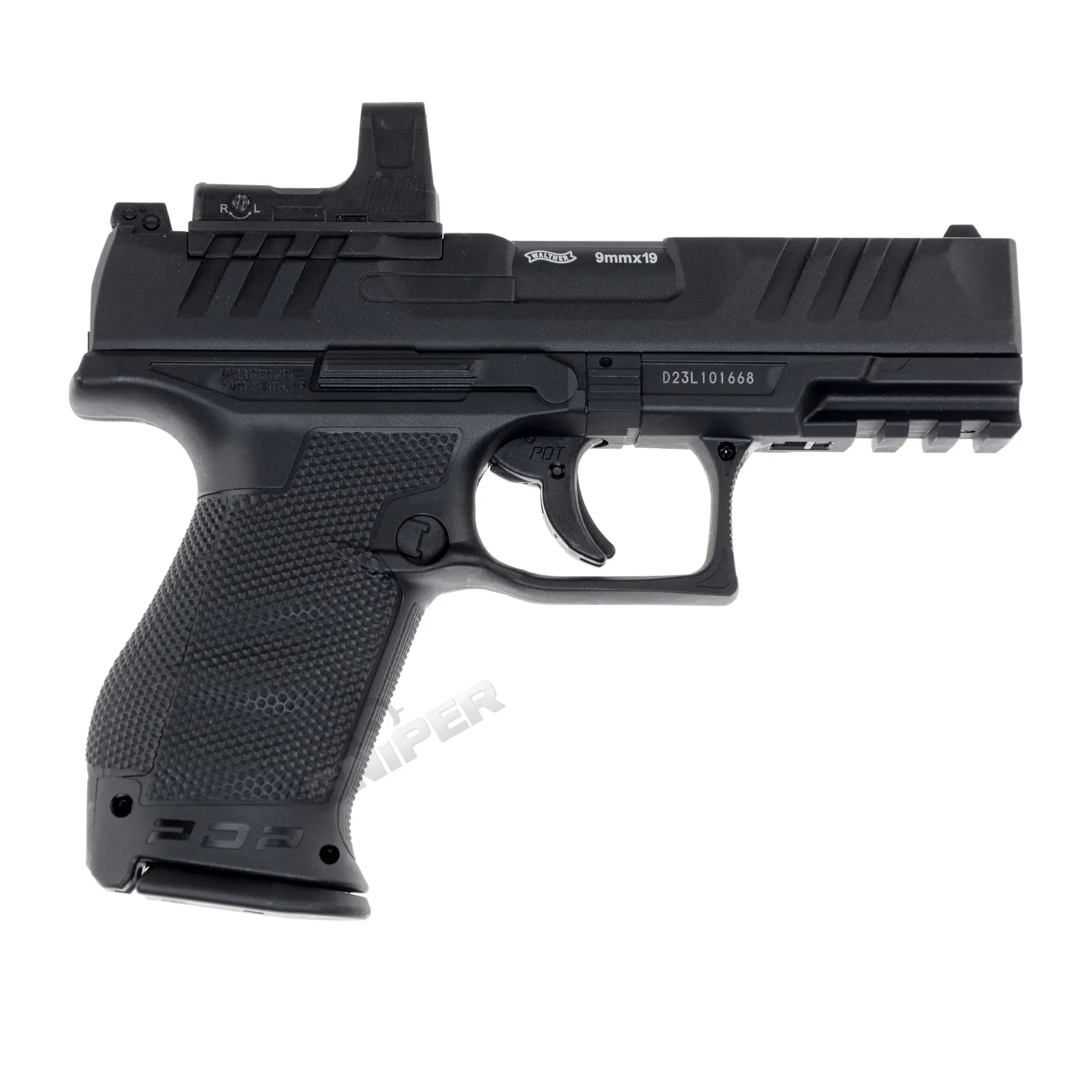 Walther PDP Compact 4" w/ Red Dot Visier NBB Co2 Softair Pistole, Black Walther PDP Compact 4" w/ Red Dot Visier NBB Co2 Softair Pistole, Black
