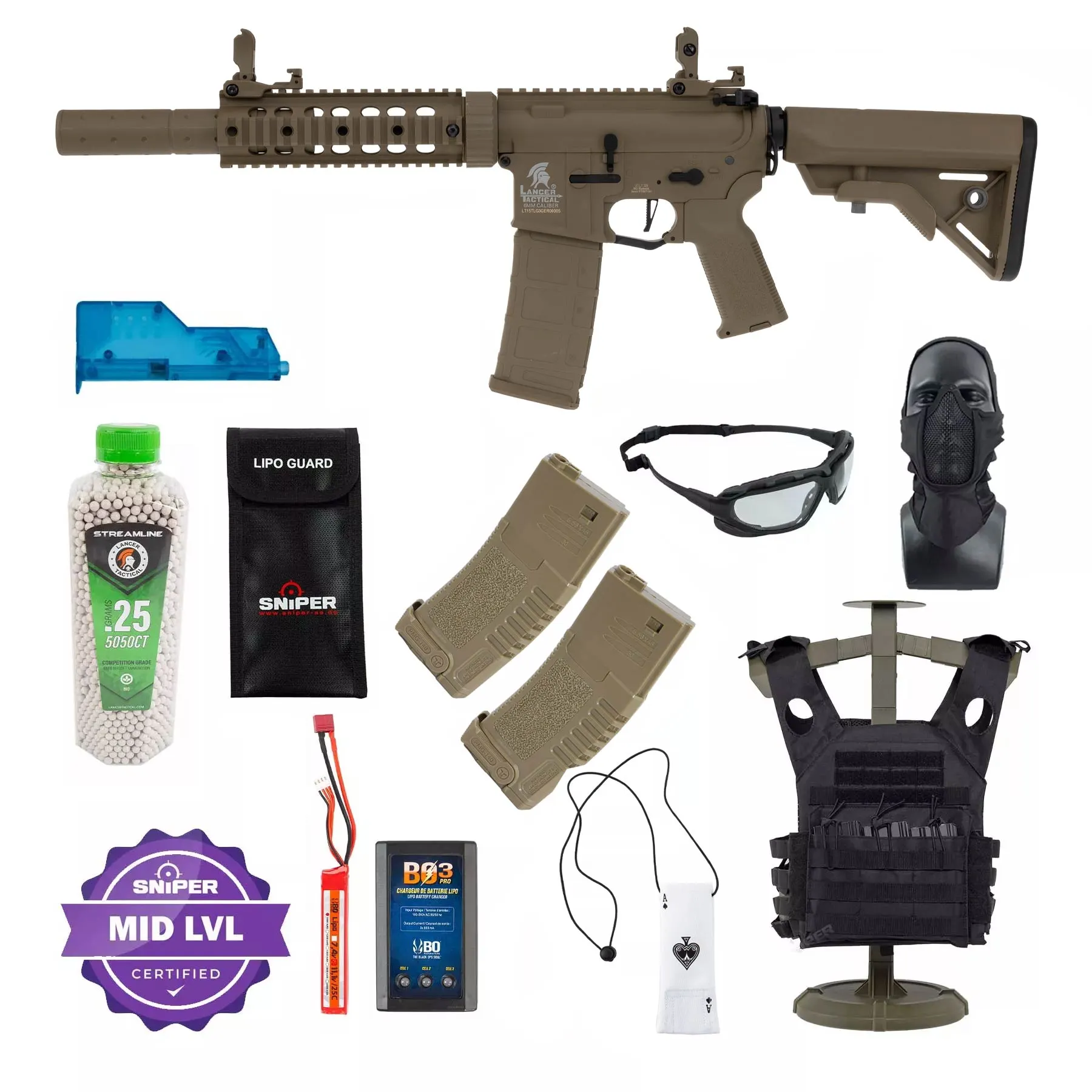 Einsteiger Set #2 - Lancer M4 SD w/ Nebula ETU (S)AEG, Tan