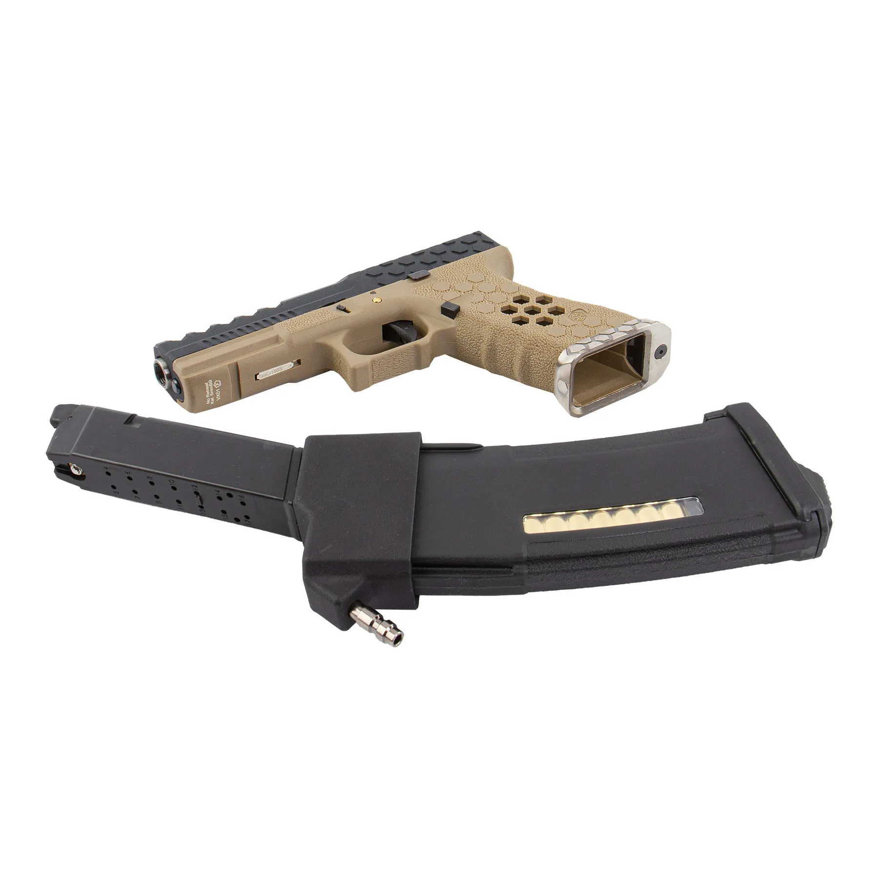 HPA Set SAC VX0111 + Bottle + Creeper HPA US Softair Pistole HPA Set SAC Custom VX0111 Hex Cut HPA US Softair Pistole