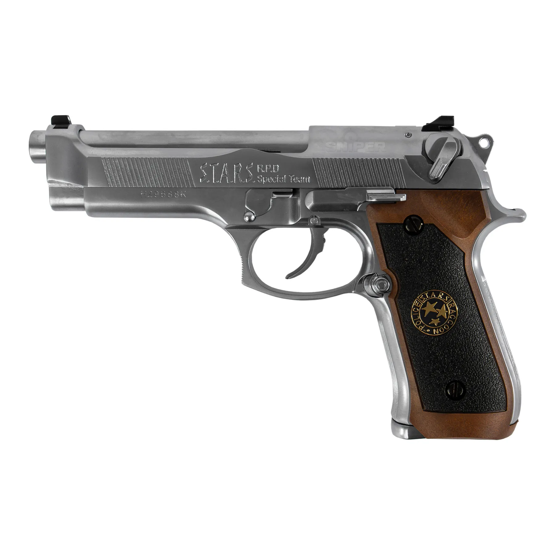 WE M92 Samurai Edge Biohazard Full Metal Silver GBB