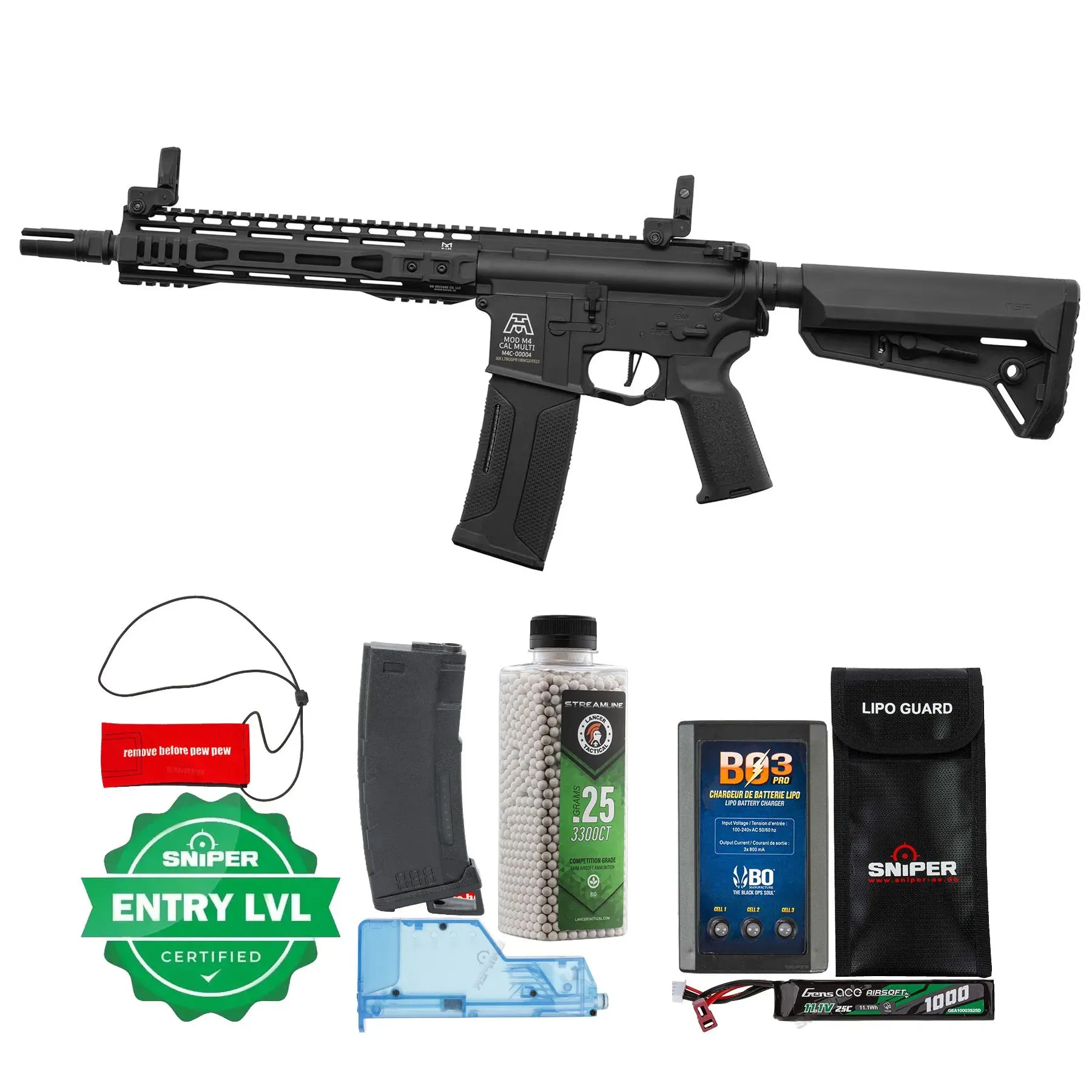 Einsteiger Set #1 - Lancer x BG SPR 10" Gen3 Nebula ETU (S)AEG, Black