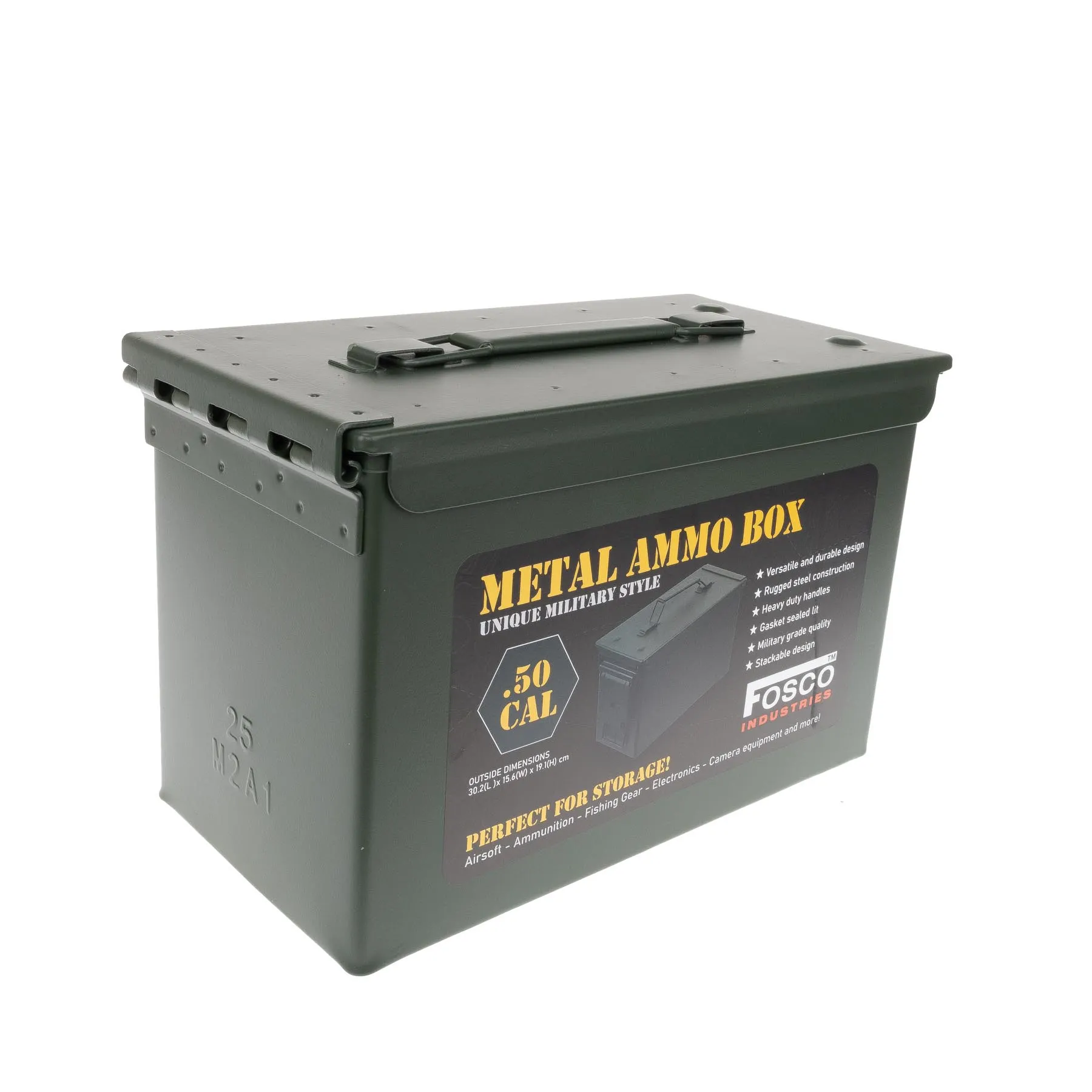 Ammo Box Cal. 50mm 30x15x18cm, Green Ammo Box Cal. 50mm 30x15x18cm, Green