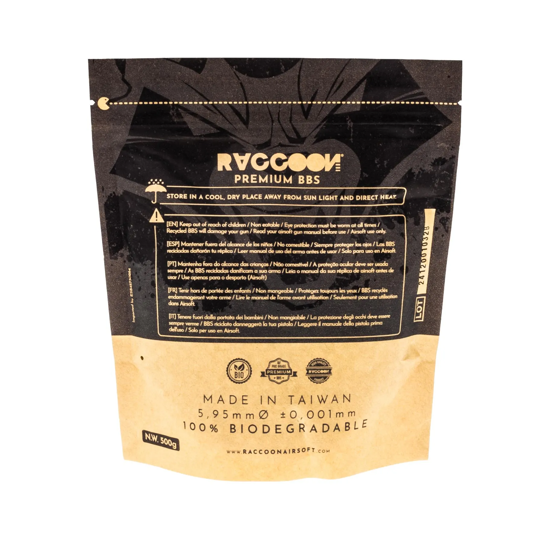Raccoon Premium Bio BBs 0,32g, 1/2KG Raccoon Premium Bio BBs 0,32g, 1/2KG