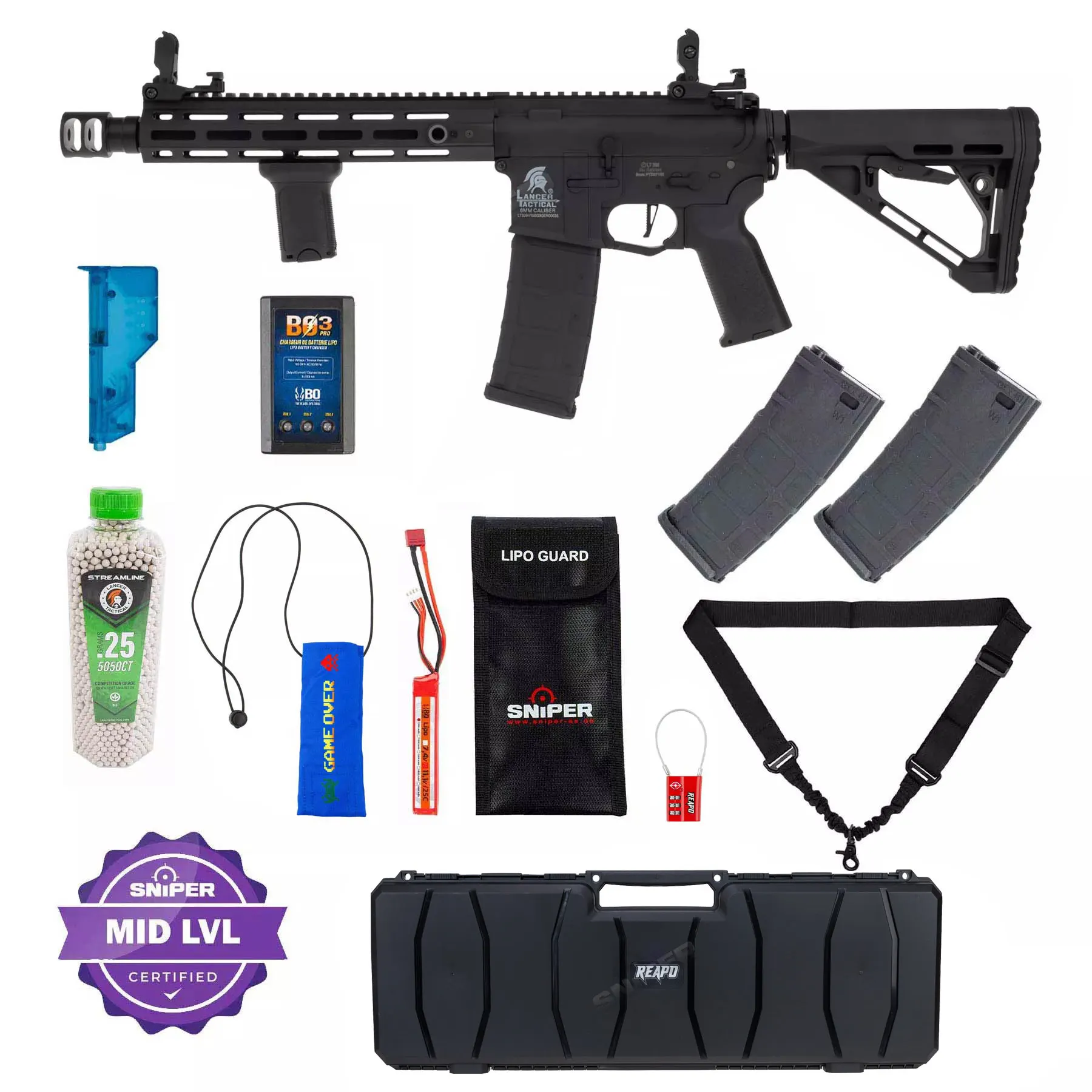 Einsteiger Set #4 - Lancer LT-32 Sparta Gen 3 w/ Nebula ETU (S)AEG, Black