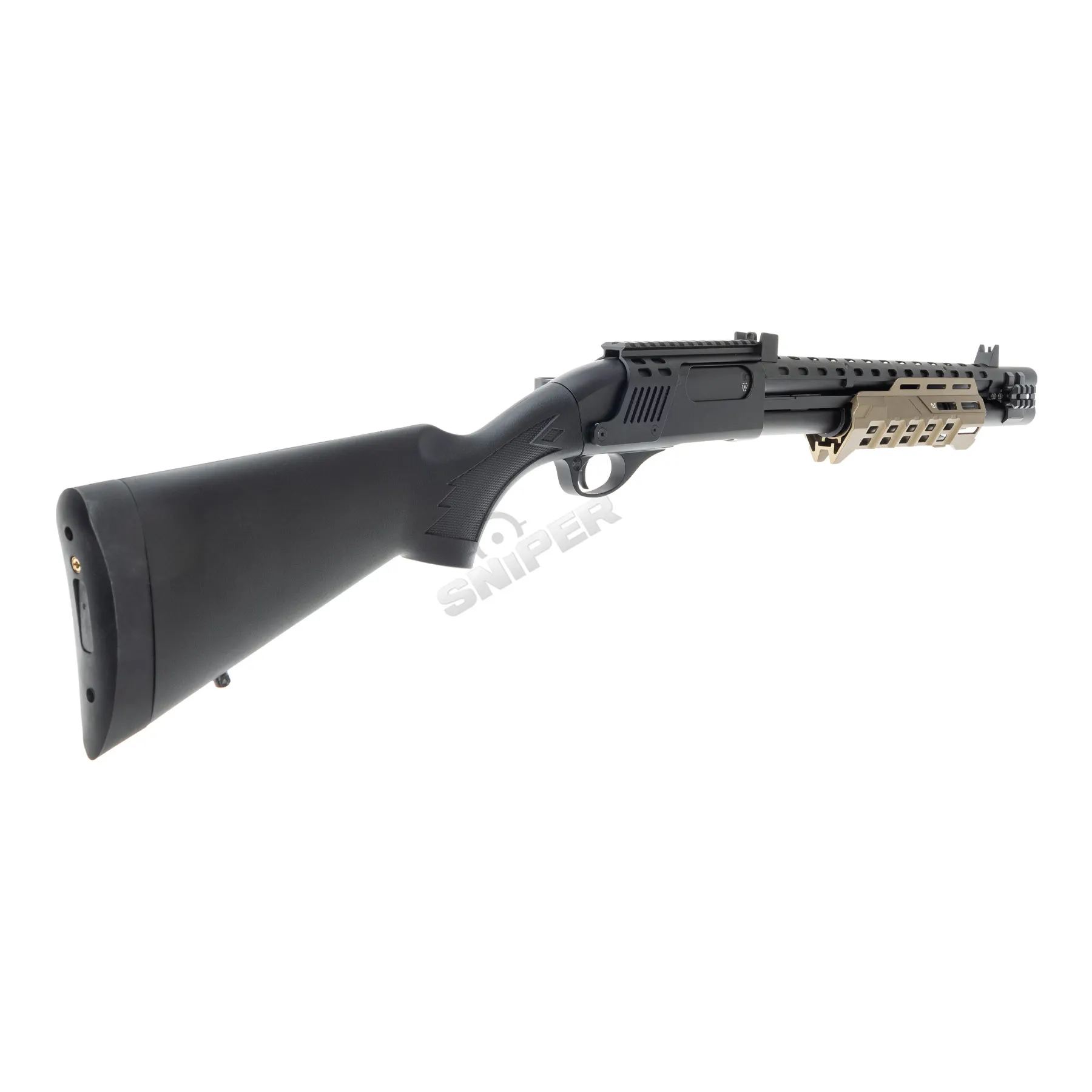 Golden Eagle M870 Strike Industries Action Pumpgun, Tan