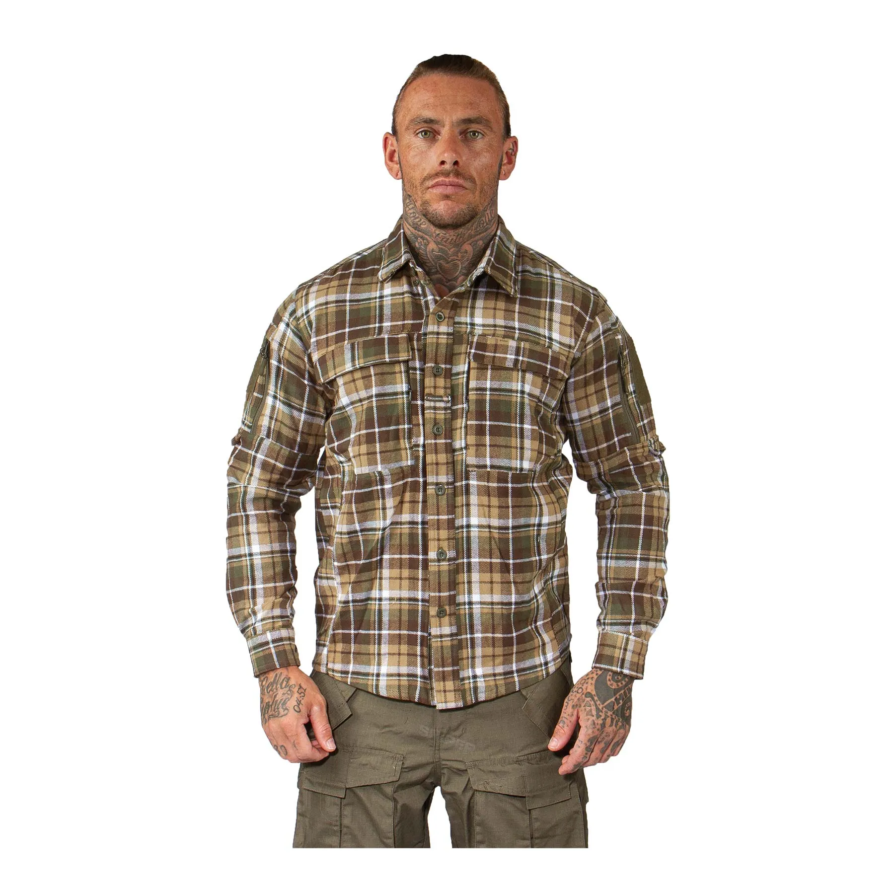 Contractor Shirt, Brown & Green Contractor Shirt, Brown & Green M
