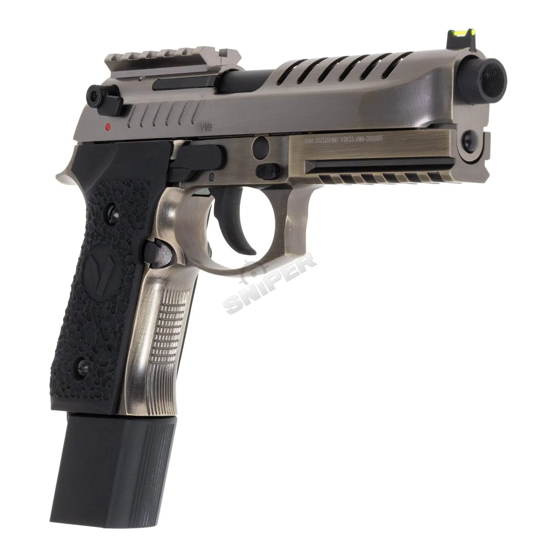 Vorsk VM9 GBB Softair Pistole, Brushed Alu
