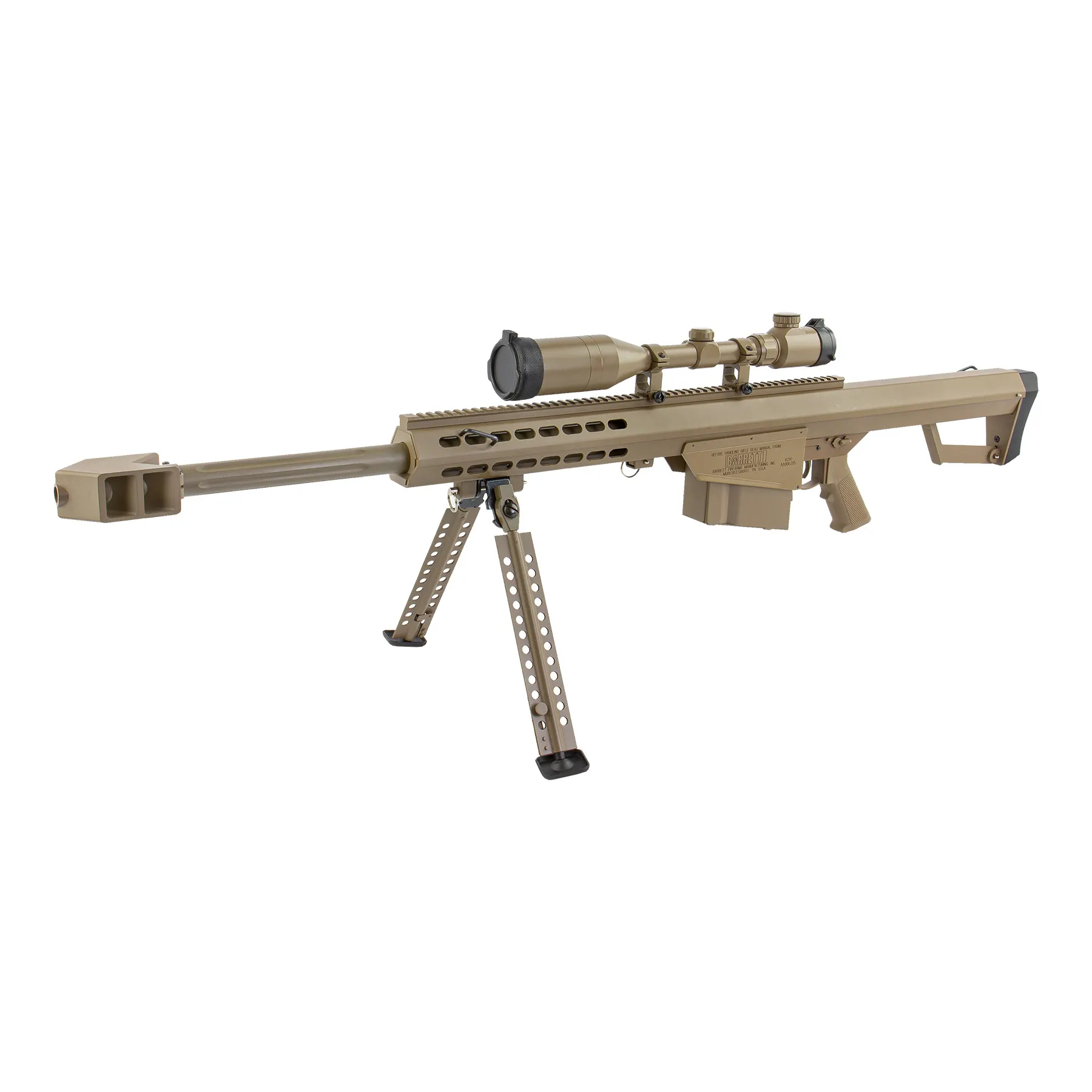 Barrett Licensed M82A1 Sniper Rifle (S)AEG, Tan Barrett Licensed M82A1 Sniper Rifle (S)AEG, Tan