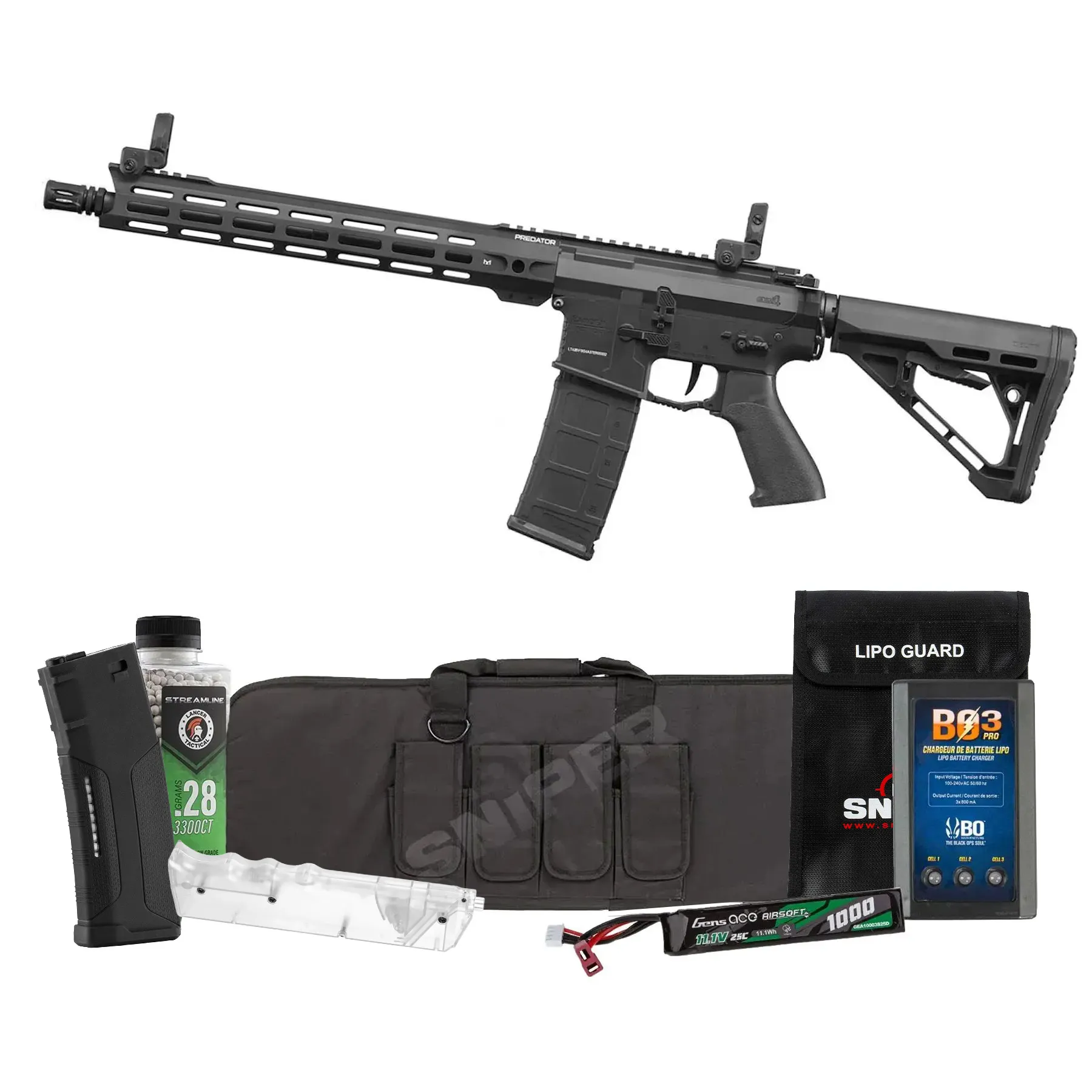 Bundle Deal - Lancer Tactical Predator 13,5" Gen4 w/ Gate Aster, Black