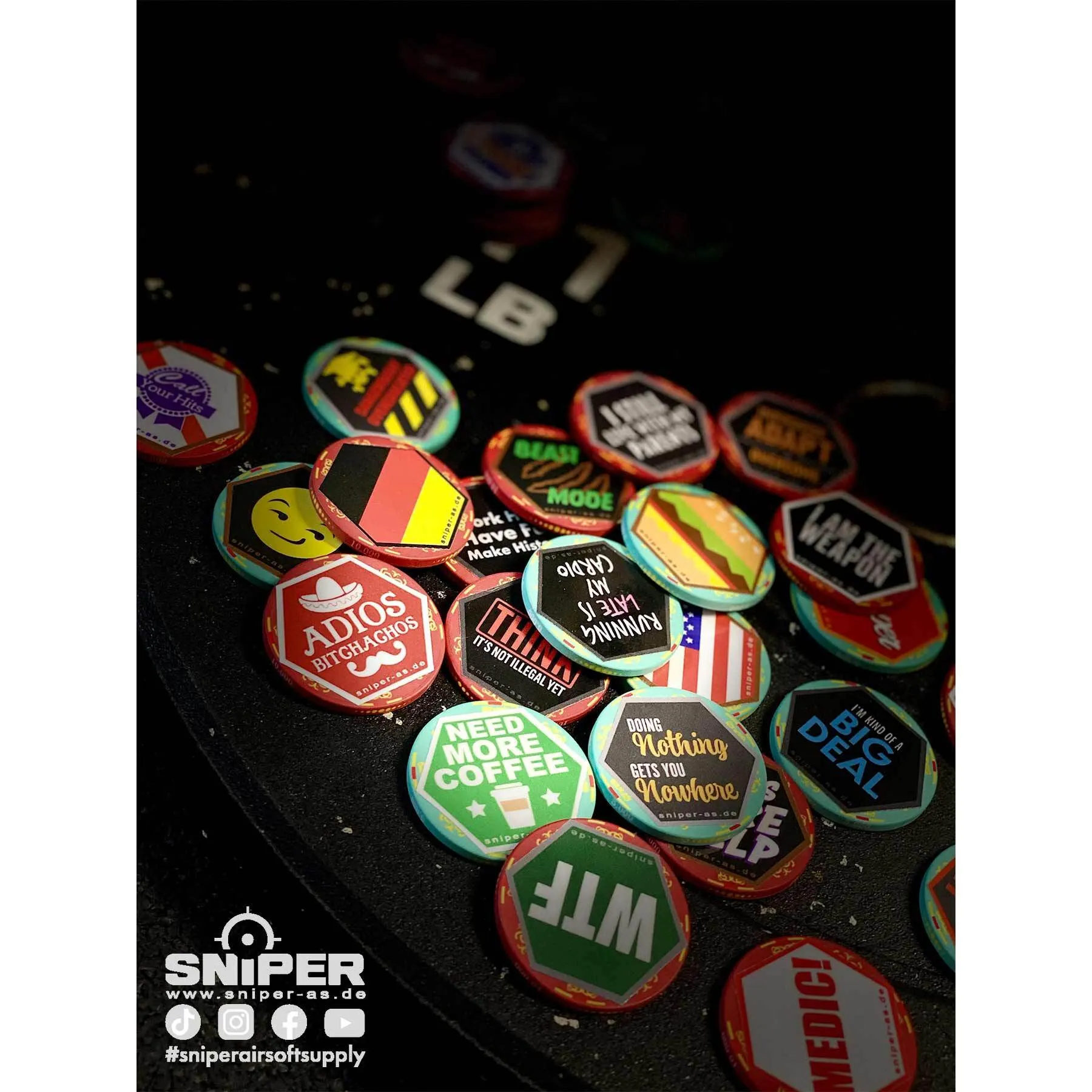 Aufkleber Set, Vinyl Hex Decals, catchphrases #1