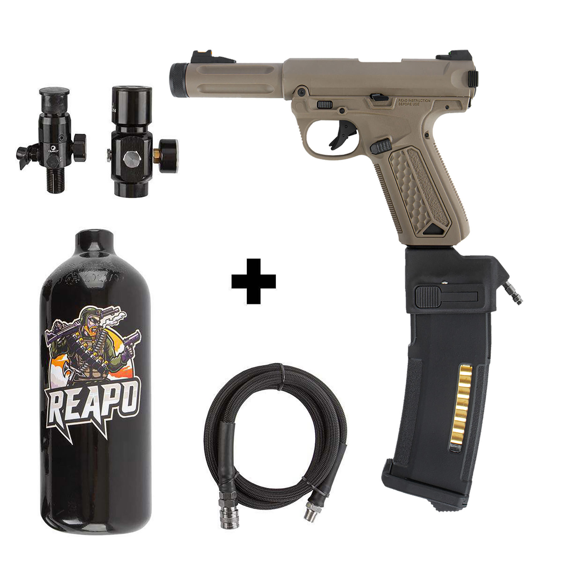 HPA Set Action Army AAP 01 Tan + Bottle + Creeper US + PTS