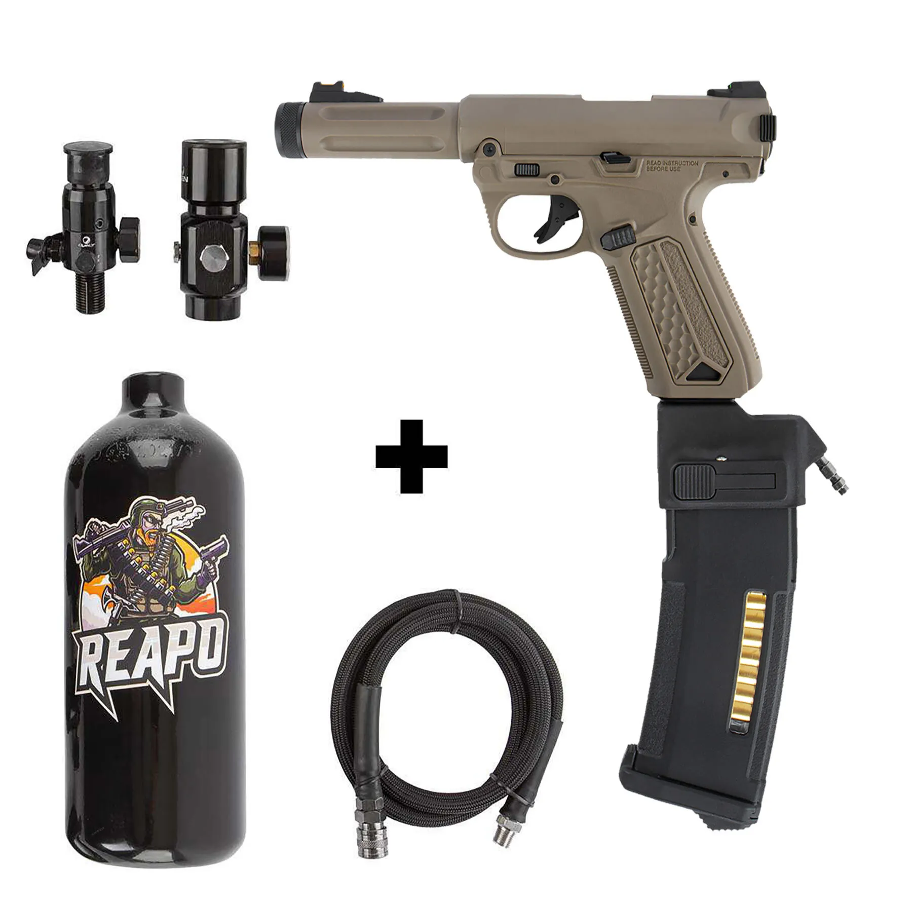 HPA Set Action Army AAP 01 Tan + Bottle + Creeper US + PTS HPA Set Action Army AAP 01 Tan + Bottle + Creeper US + PTS