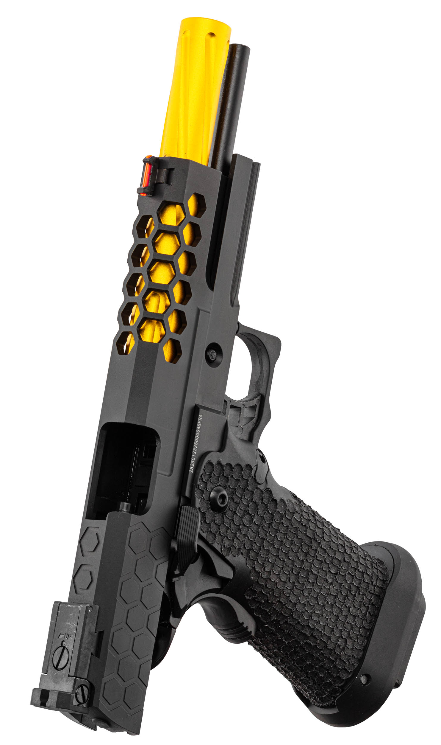 Golden Eagle 5.1 Hi-Capa Hex-Cut GBB Airsoft Pistole, Black/Gold