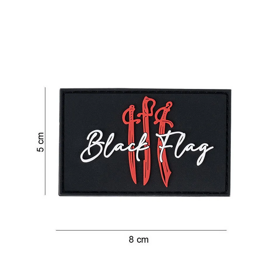 3D PVC Patch Black Flag w/ Swords