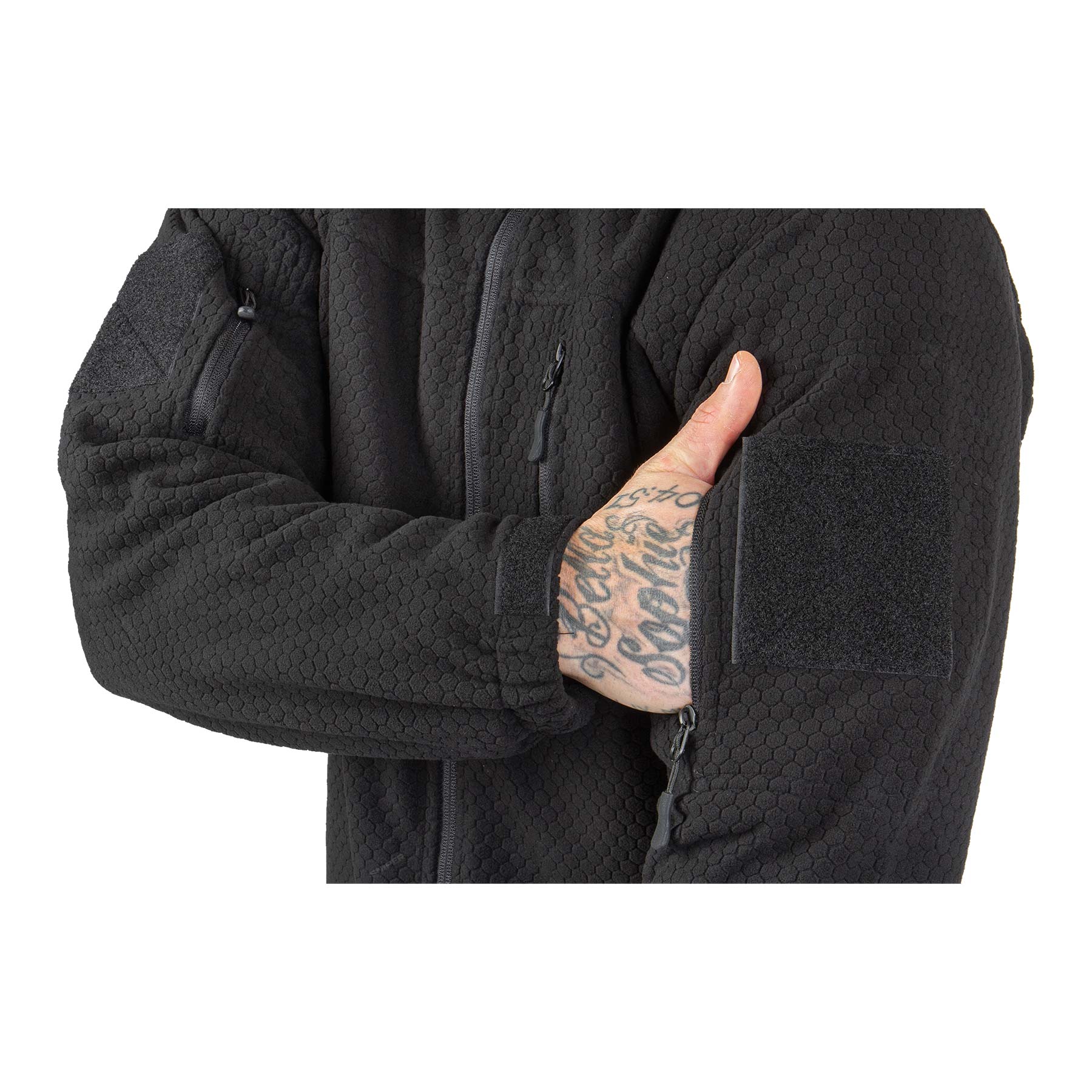 Hexagon Fleece Weste, Black