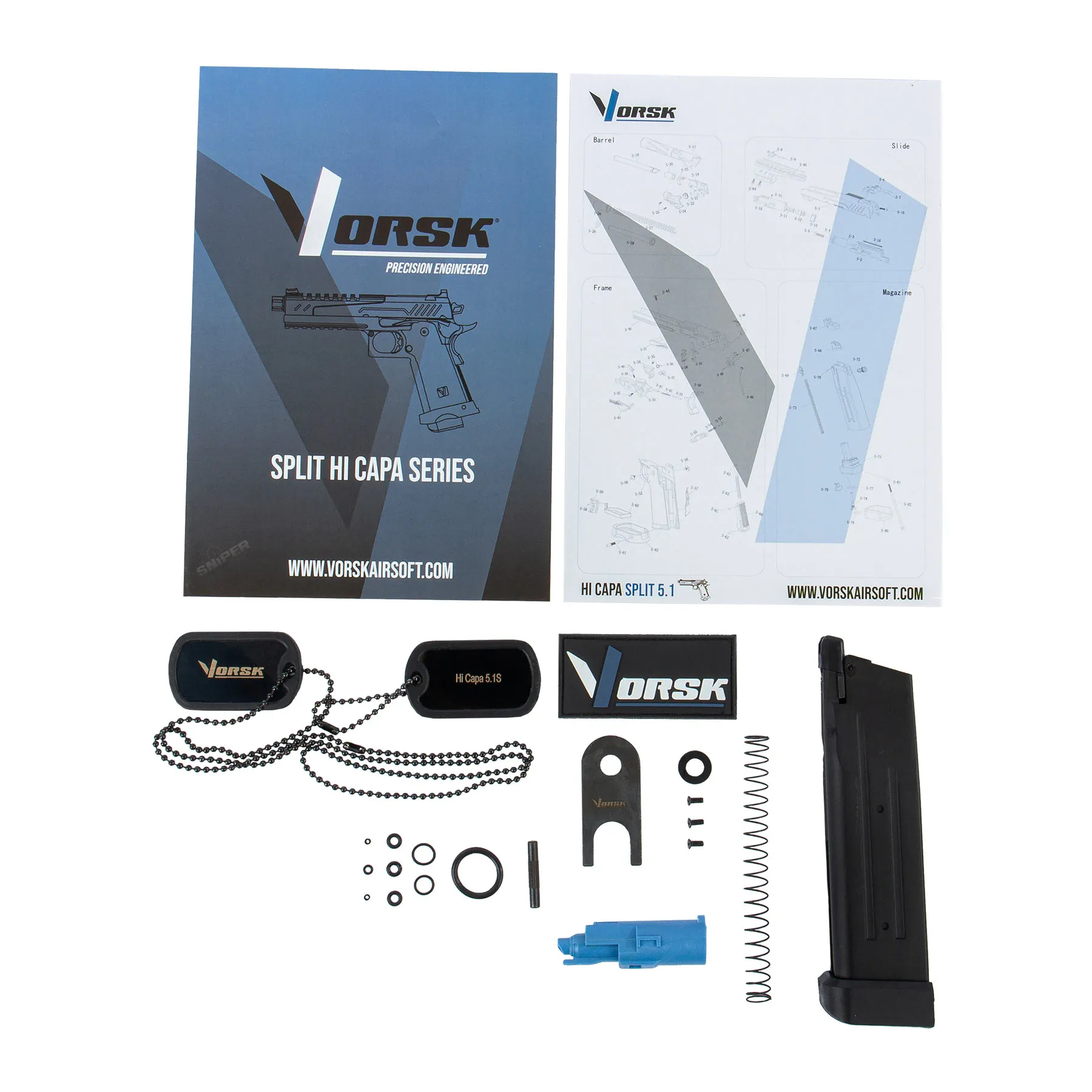 Vorsk Hi-Capa 5.1 Split Slide, Gold, GBB