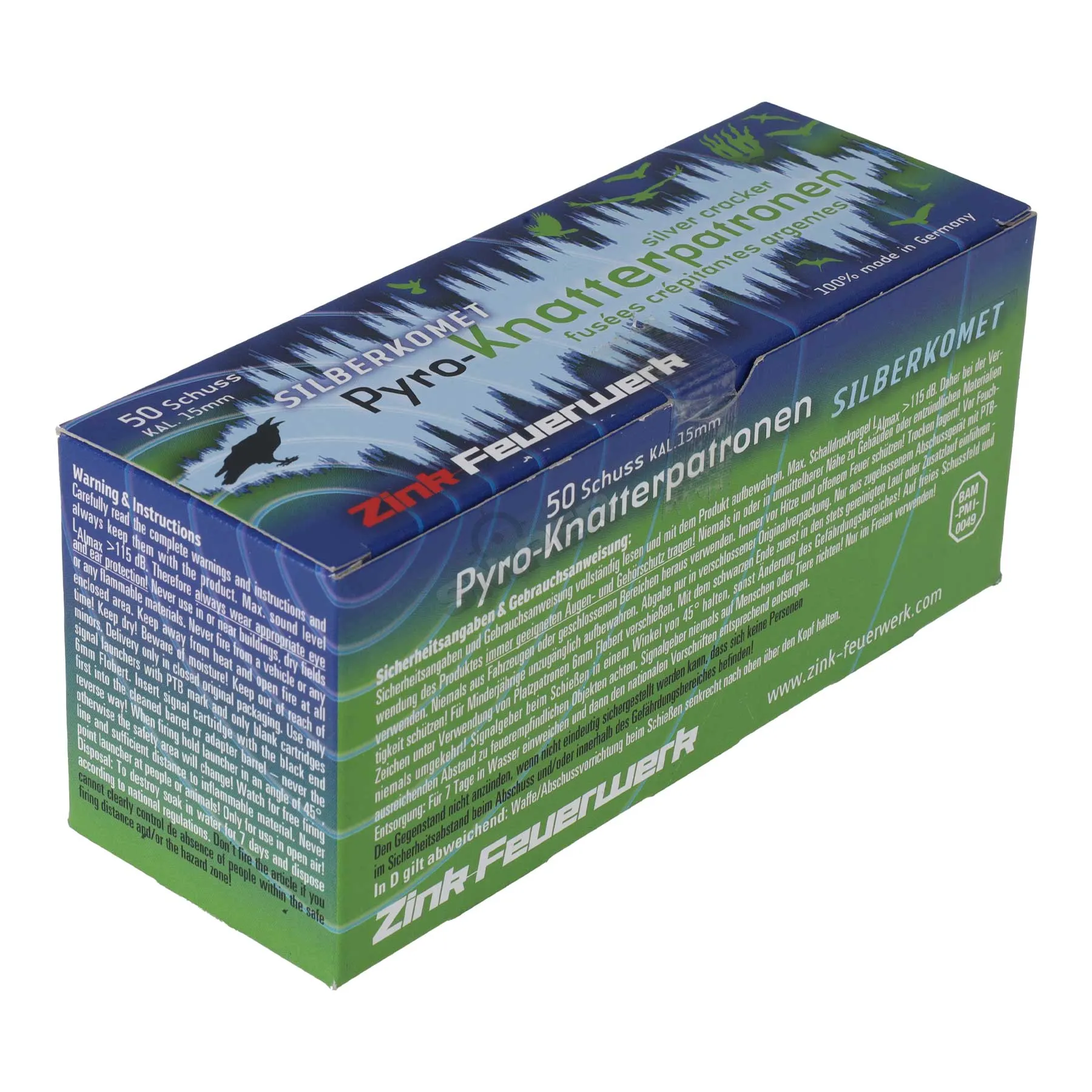 Zink Pyro-Knatterpatronen Z mit Titanschweif, 50 Stück Zink Pyro-Knatterpatronen Z mit Titanschweif, 50 Stück