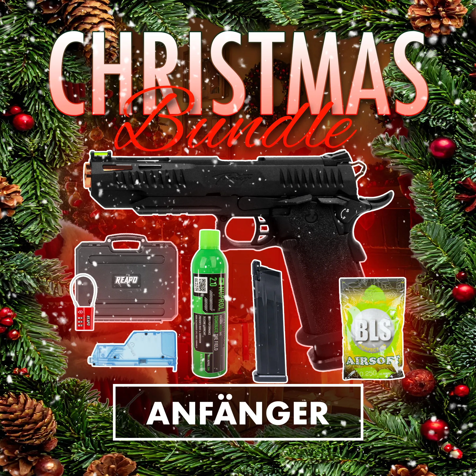 Christmas-Bundle - Modify Trinity-A Hi-Capa 5.1 GBB Softair Pistole, Black
