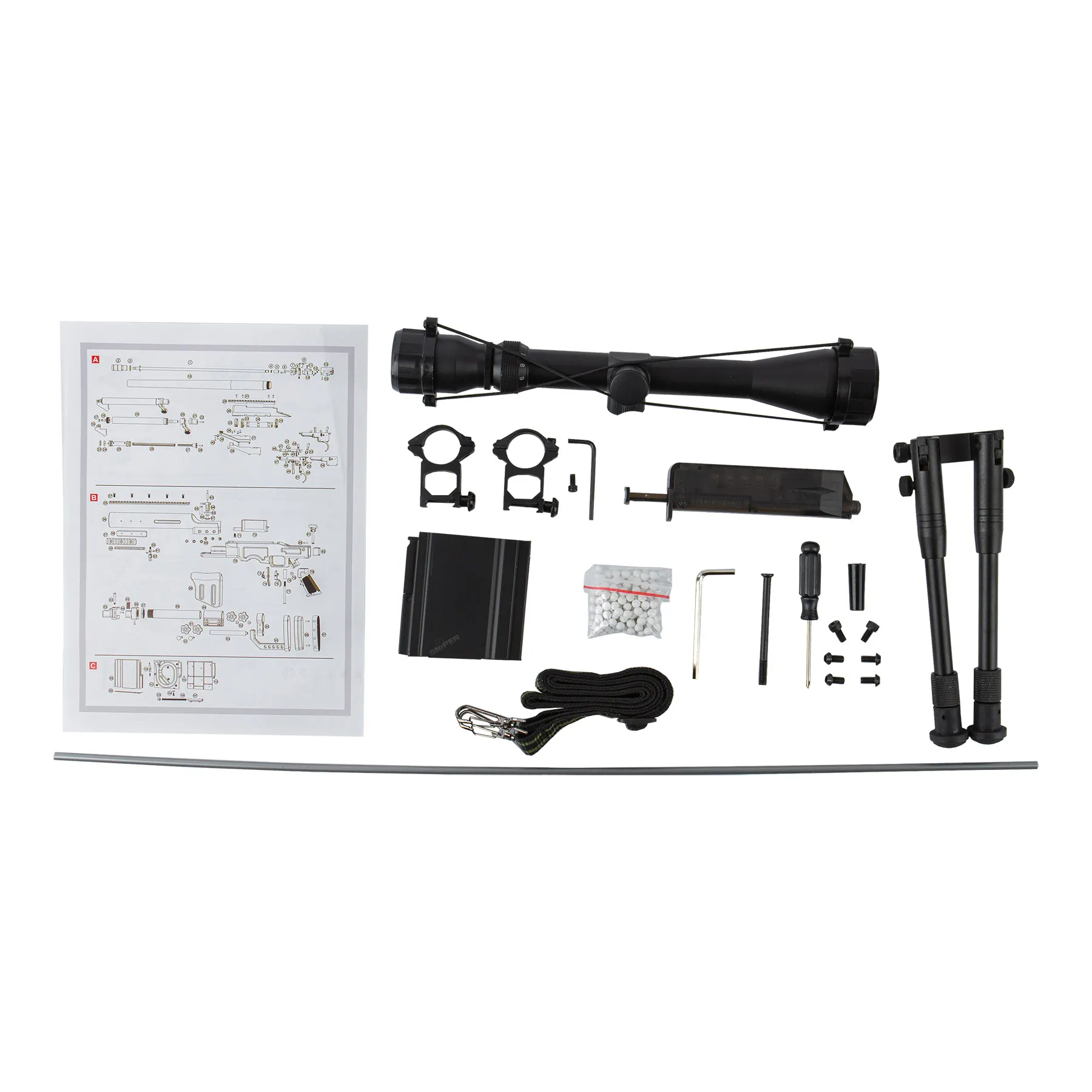 MB4410 Sniper Rifle Full Set, Black MB4410 Sniper Rifle Full Set, Black