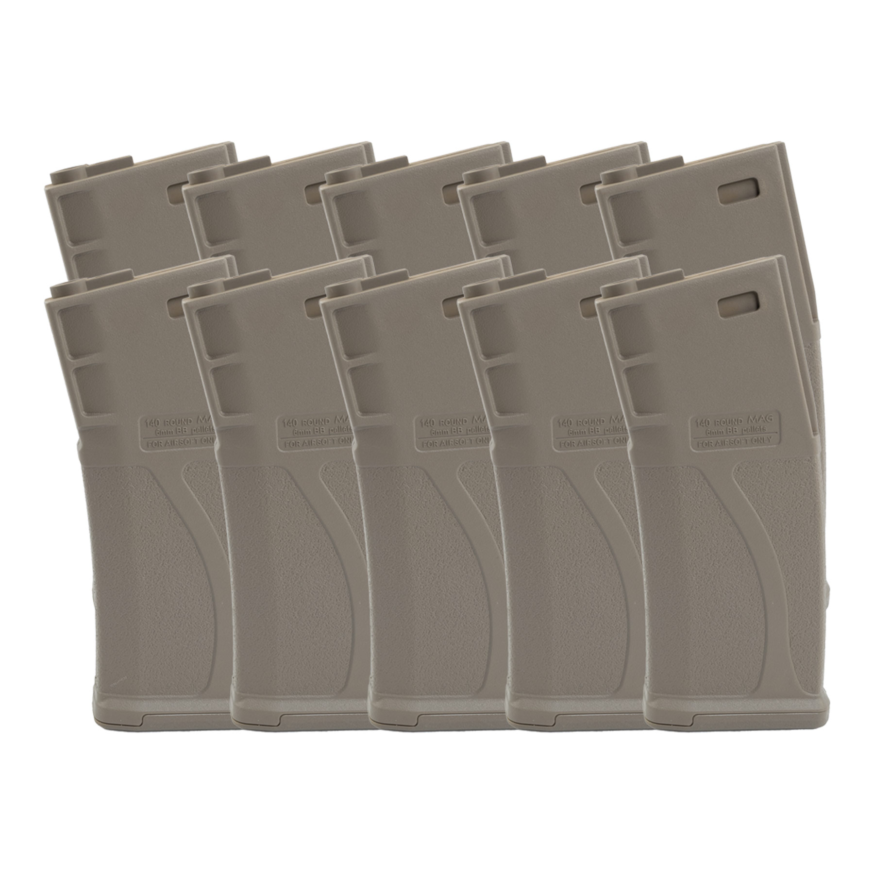 10er Set Mid-Cap 140 BB Magazine M4/M16, Tan